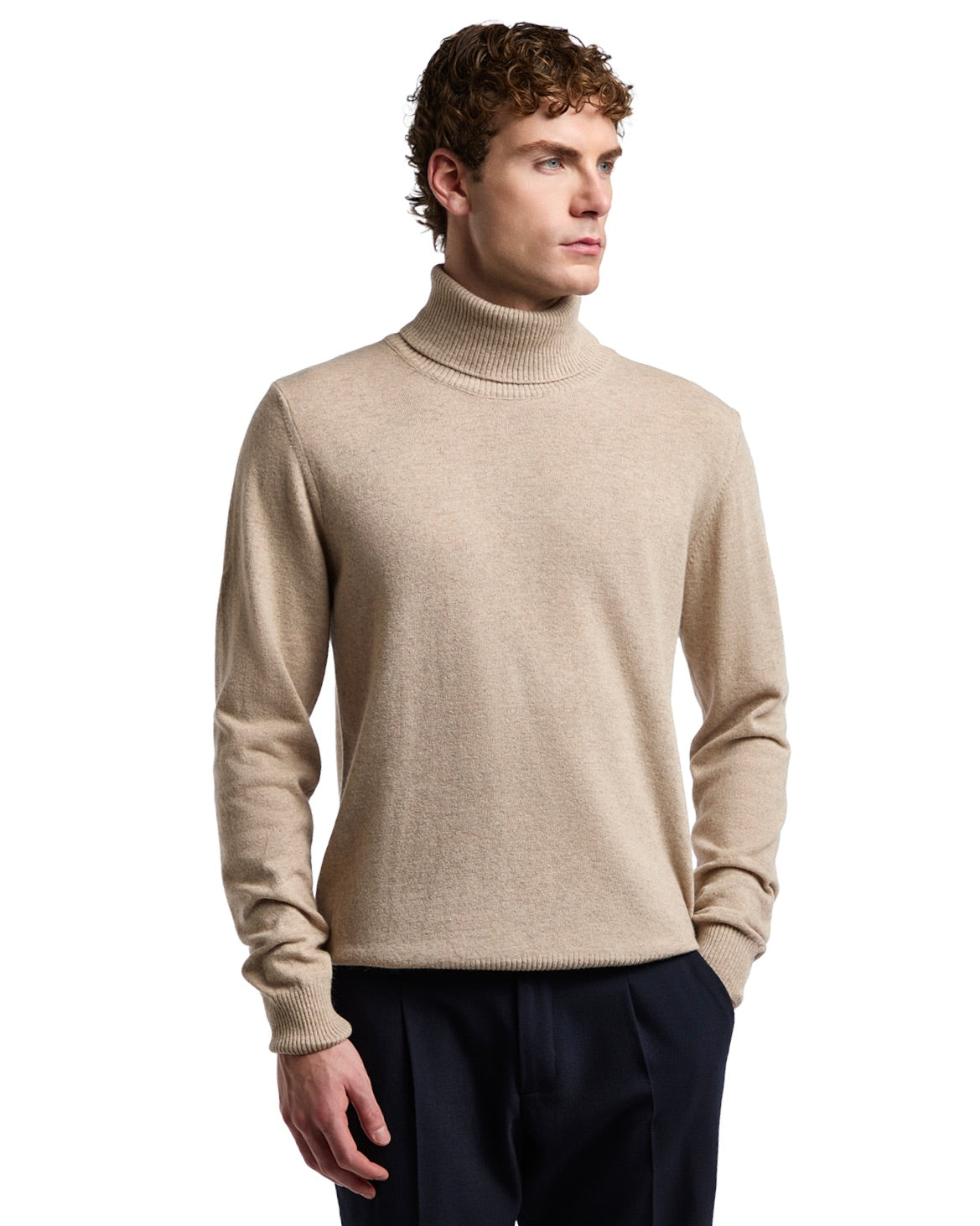 Lee turtleneck in beige cashmere blend