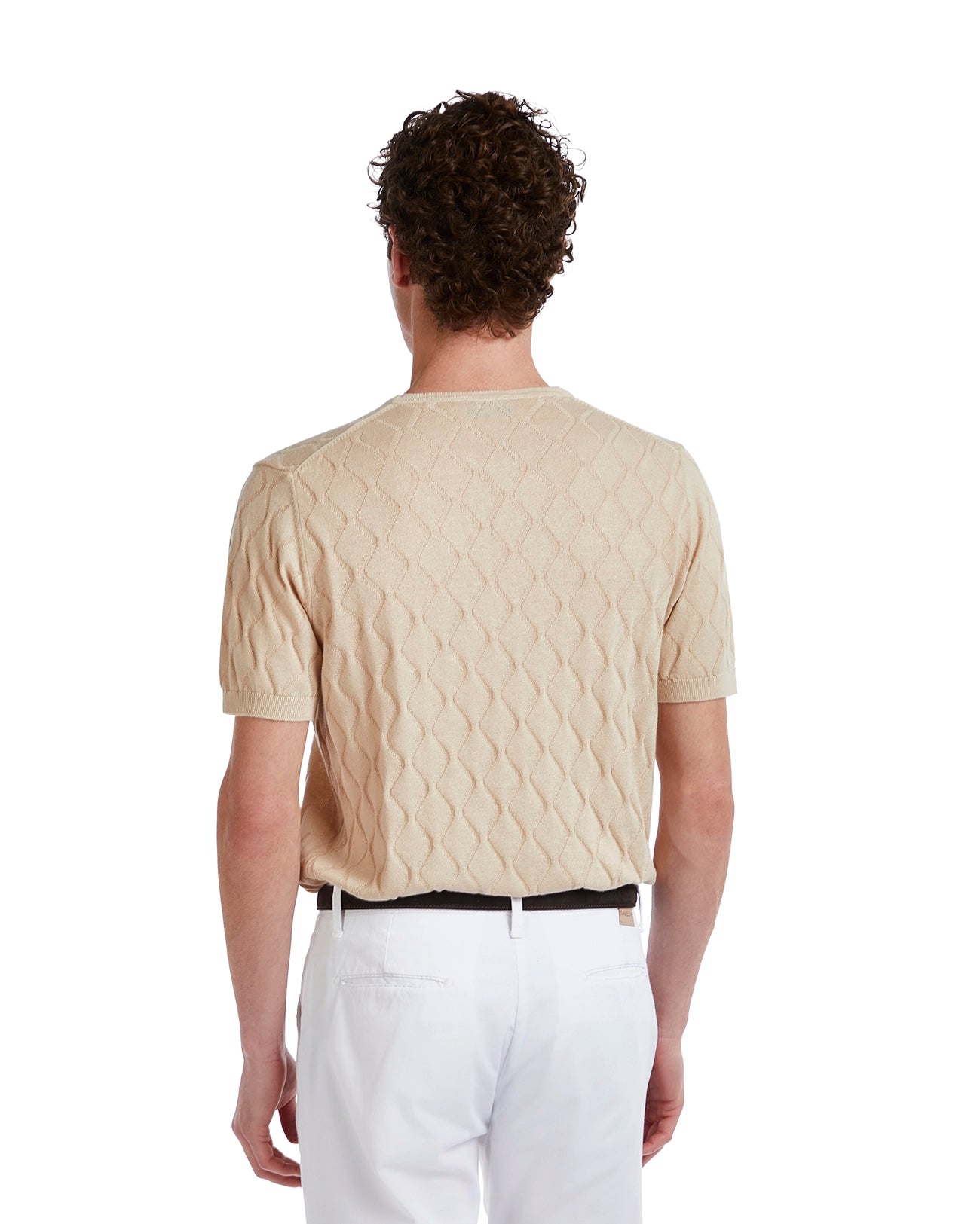 Camiseta Bjorn de ondas de punto arena