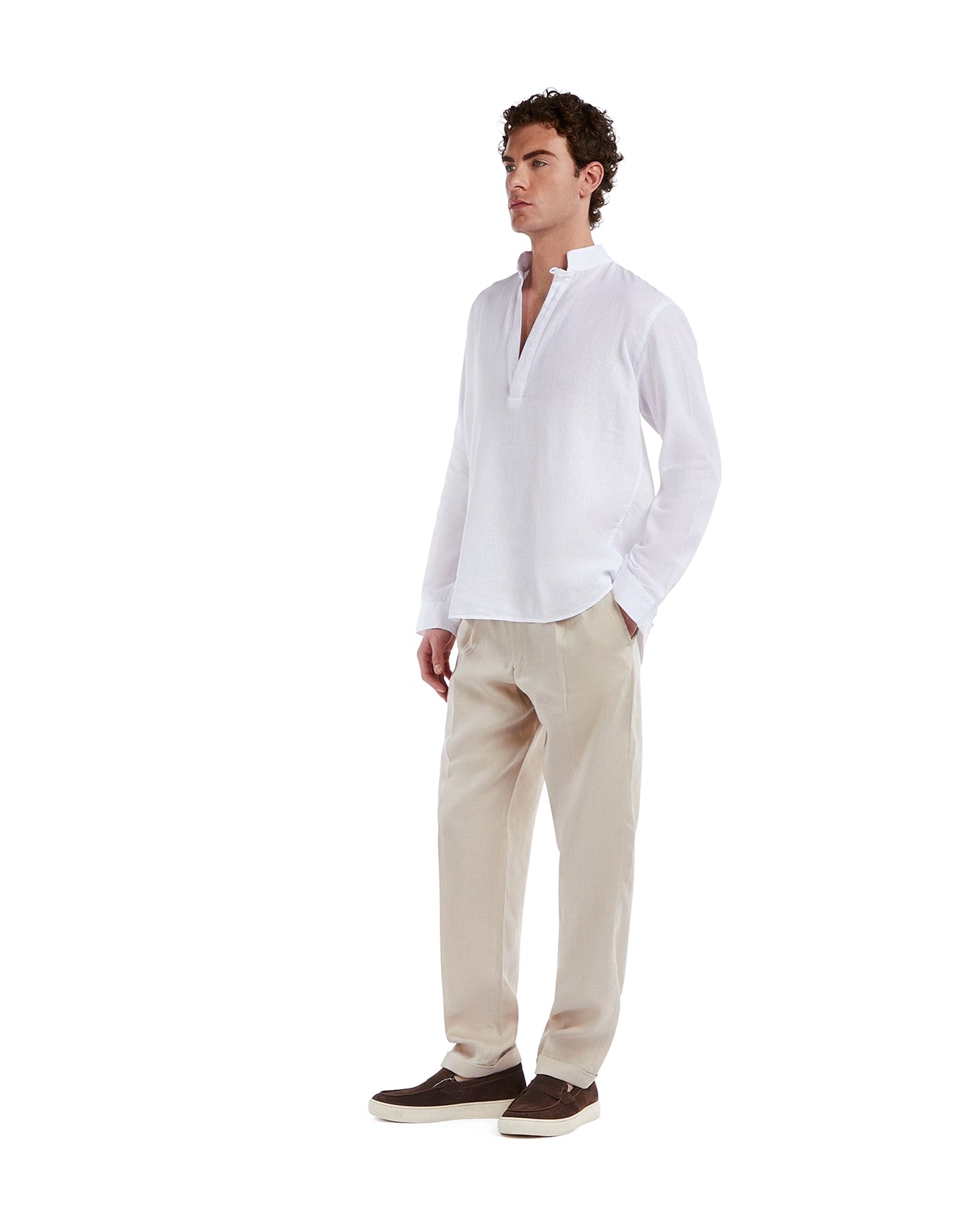 Camicia Waikiki in lino e cotone bianca