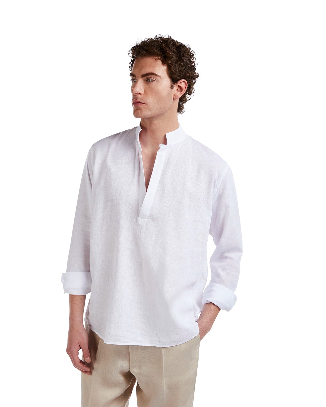 Camicia Waikiki in lino e cotone bianca