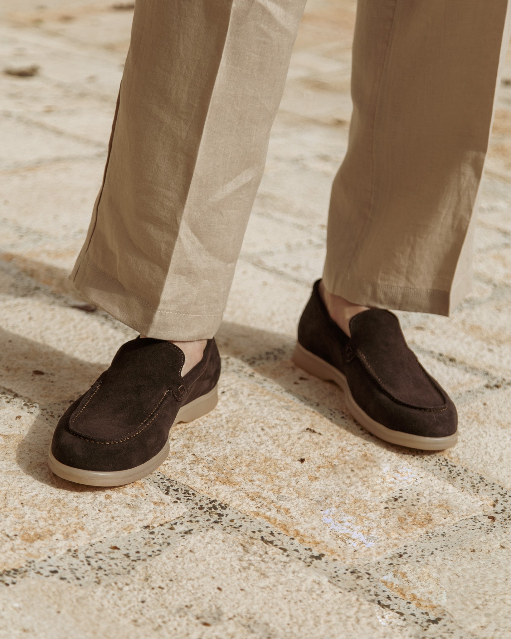 Valeri - mocassin en daim marron foncé