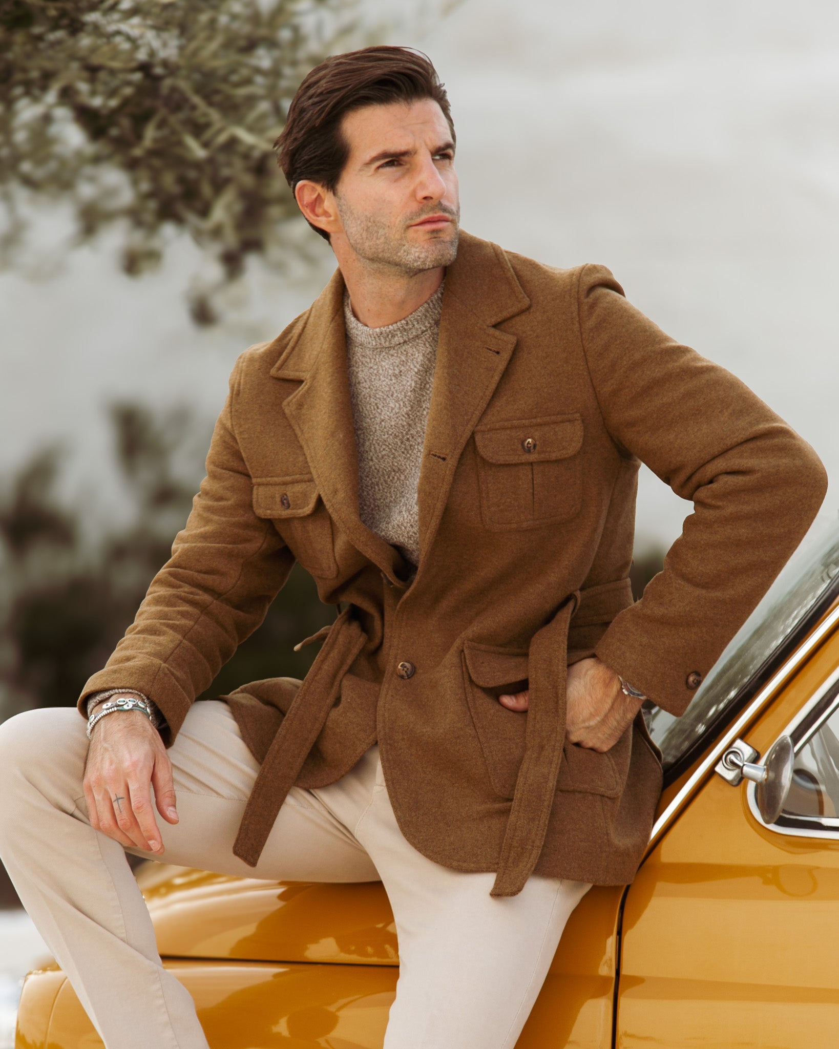 Levante - safari jacket in camel wool