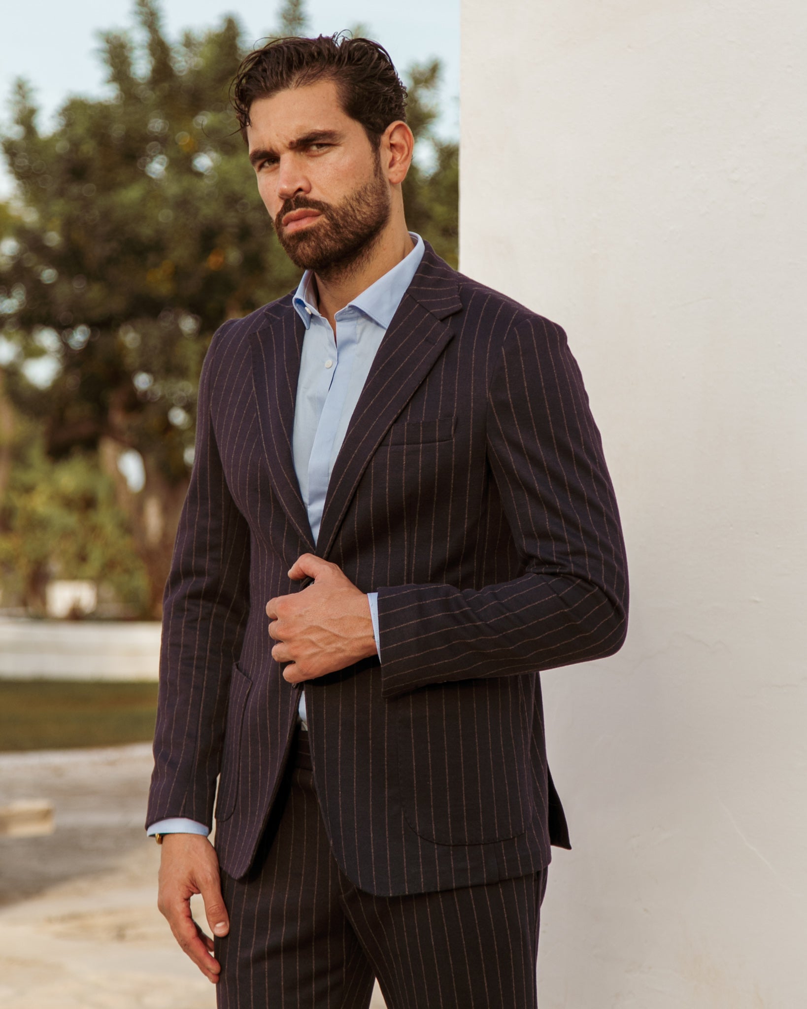 Raphael - Blue Pinstripe Single Breasted Jacket