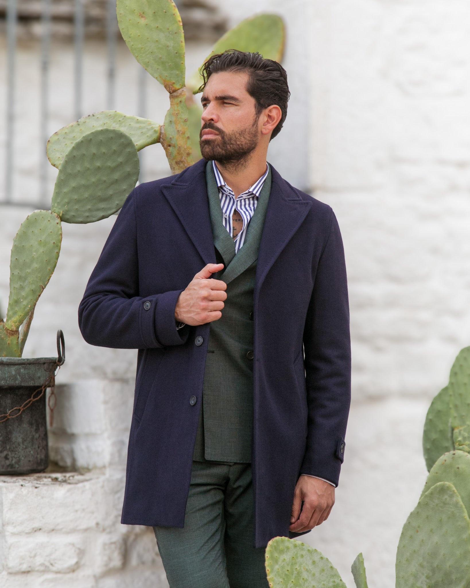 Henri - blue single-breasted coat