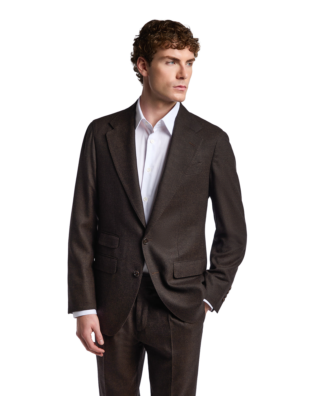 Veste Milano en flanelle Rugby Drago marron foncé