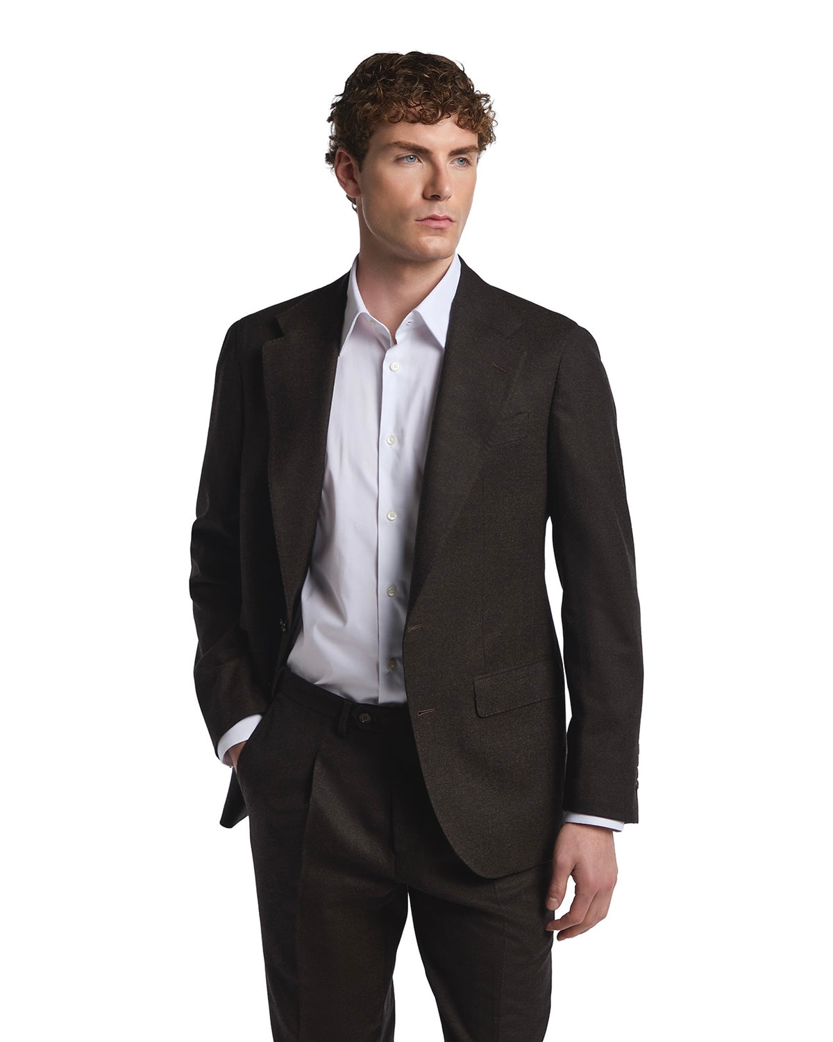 Milano flannel jacket in dark brown Rugby Drago