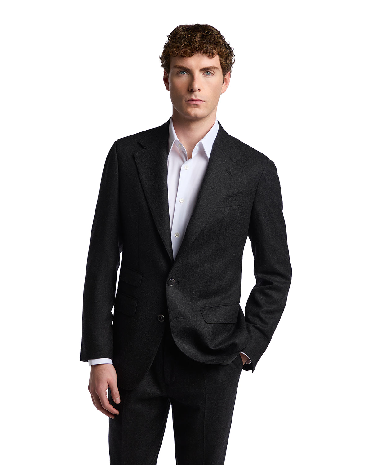 Milano charcoal Drago flannel rugby jacket