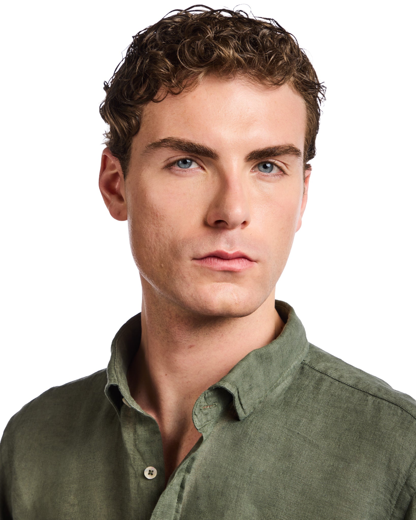 Montecarlo shirt in pure military linen