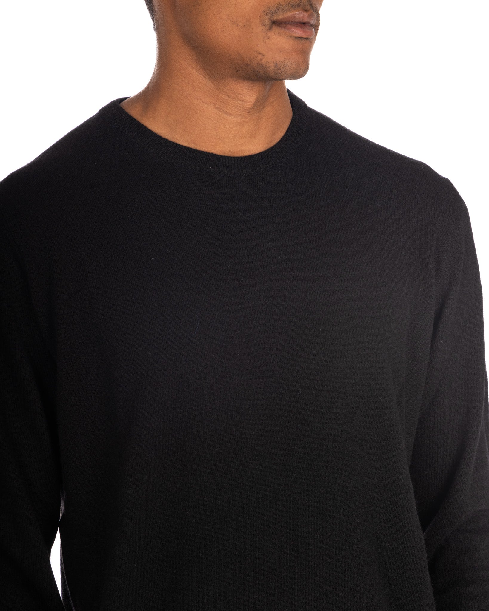 Dustin - black cashmere blend crew neck sweater