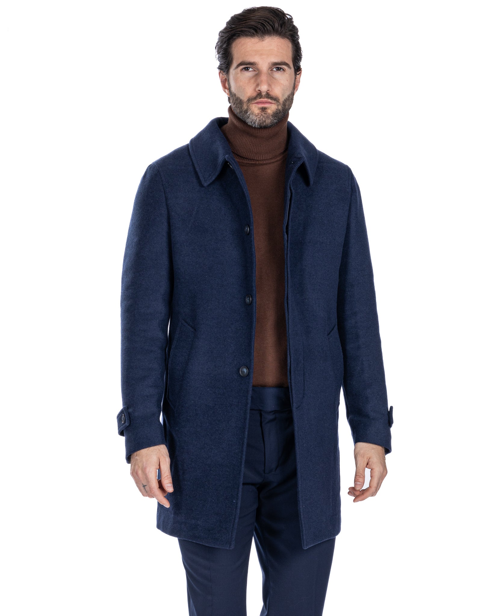 Jean - blue single-breasted coat