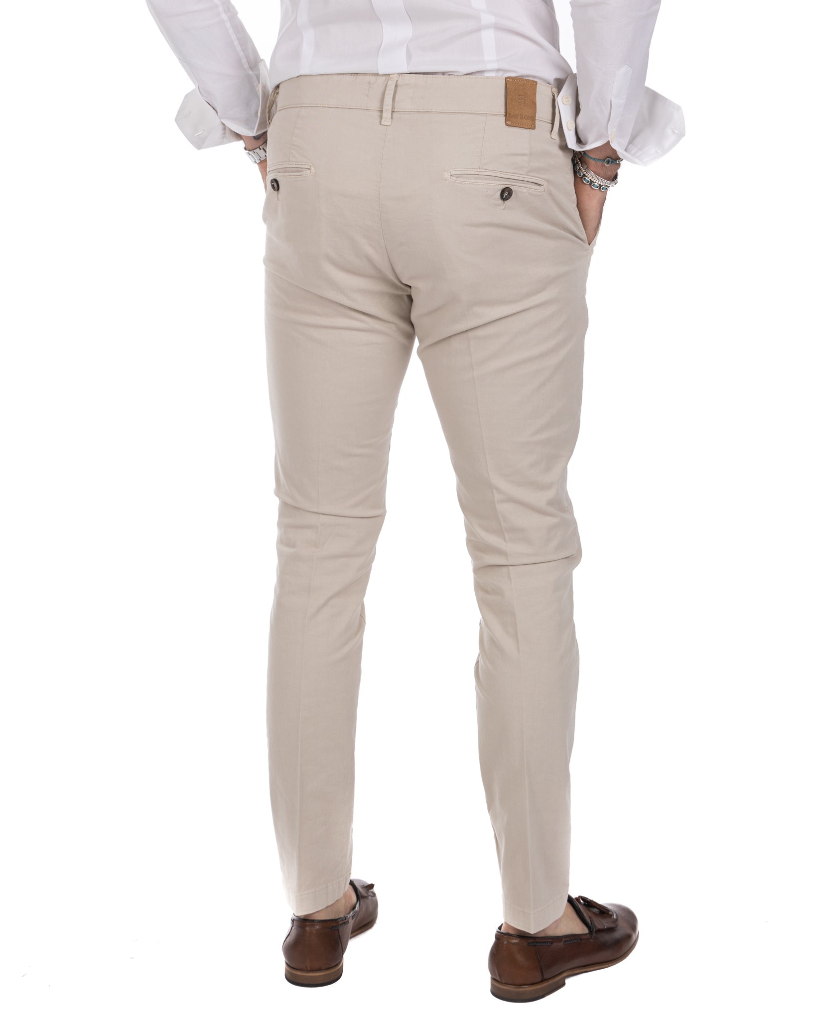 Frank - beige basic trousers