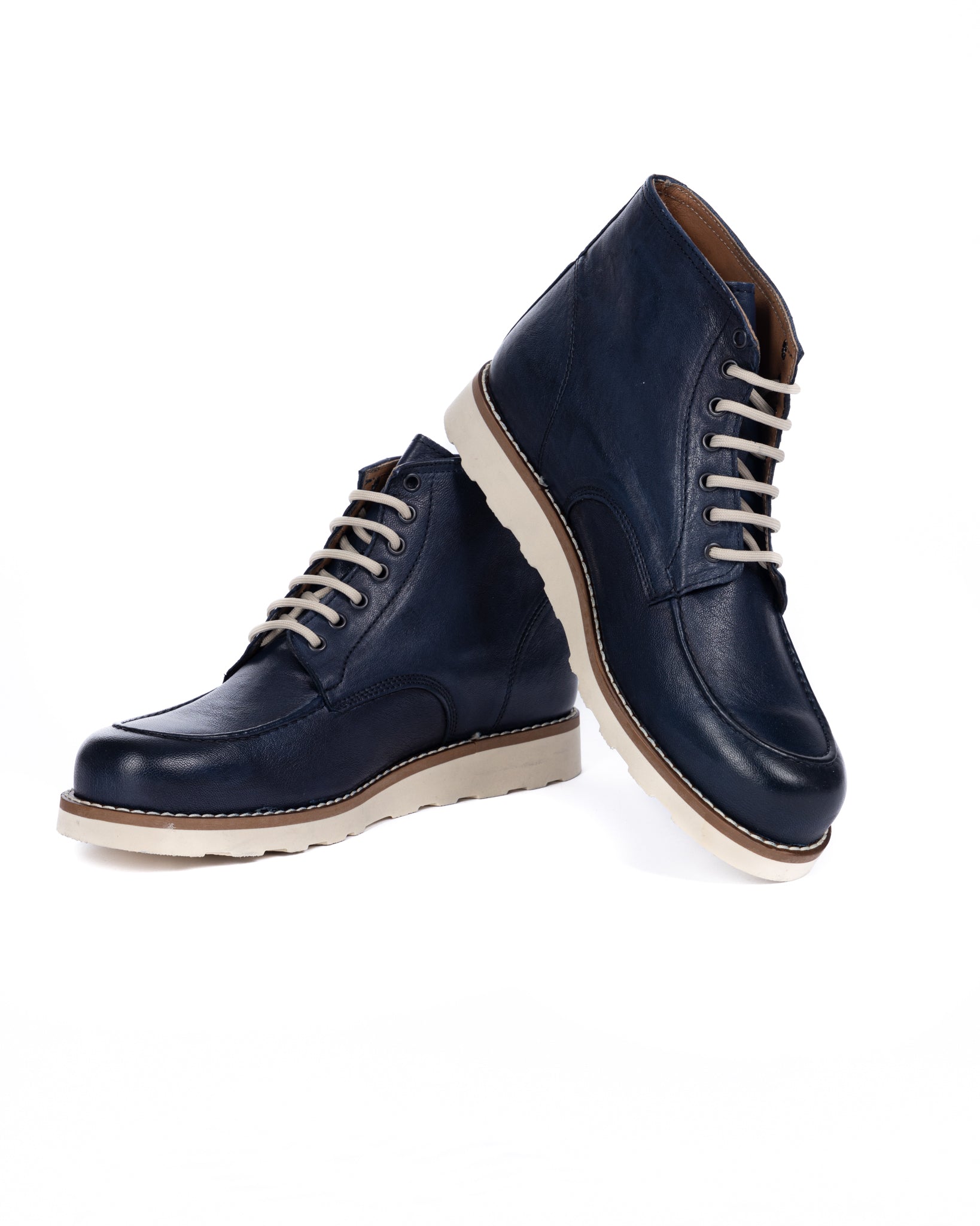 Moon - blue leather boot