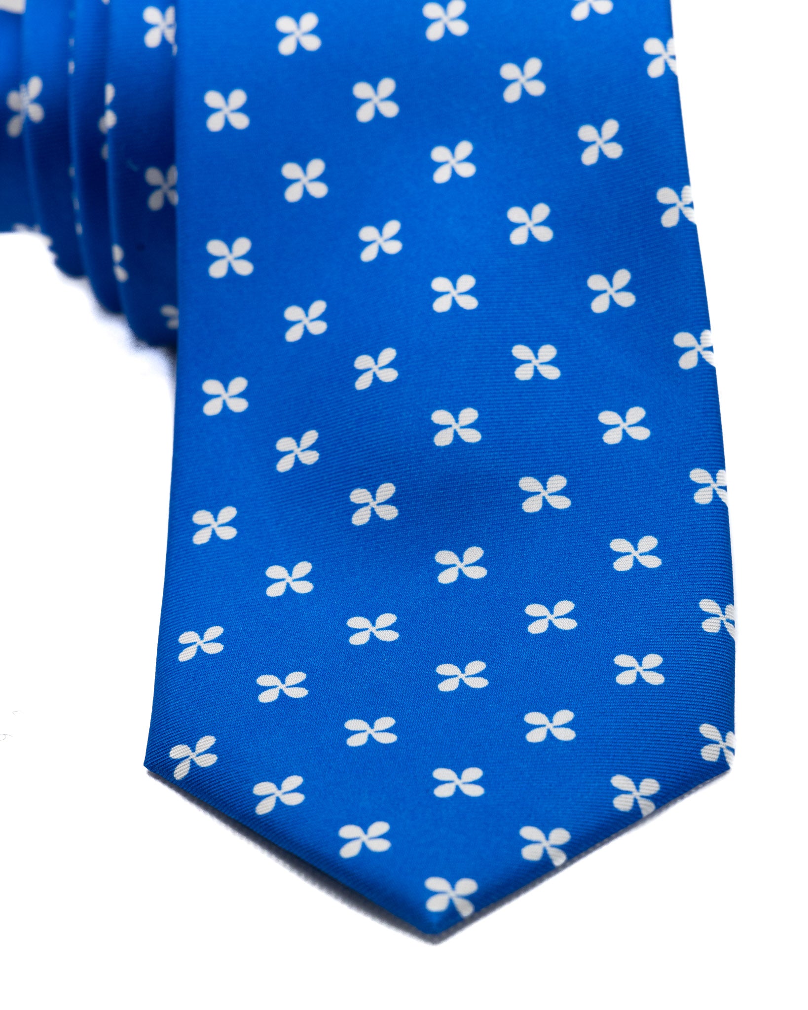 Cravate - en soie bleu clair à imprimé fleurs