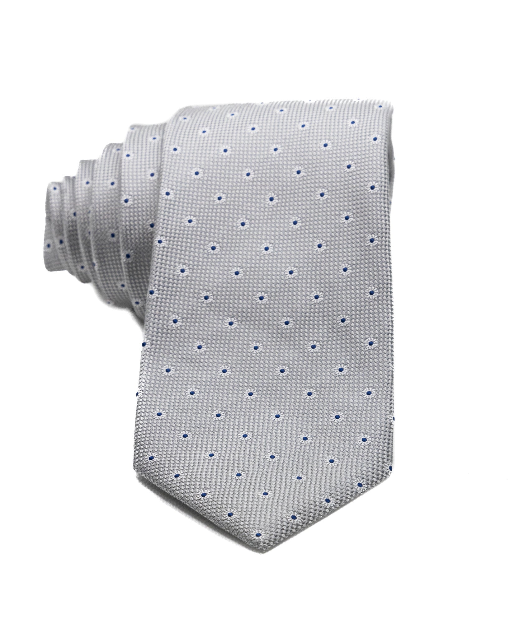Tie - in gray silk with embossed designs