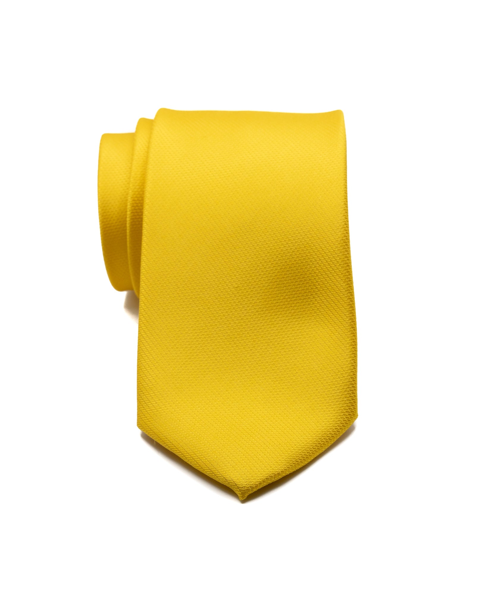 Cravate - en soie tissée moutarde