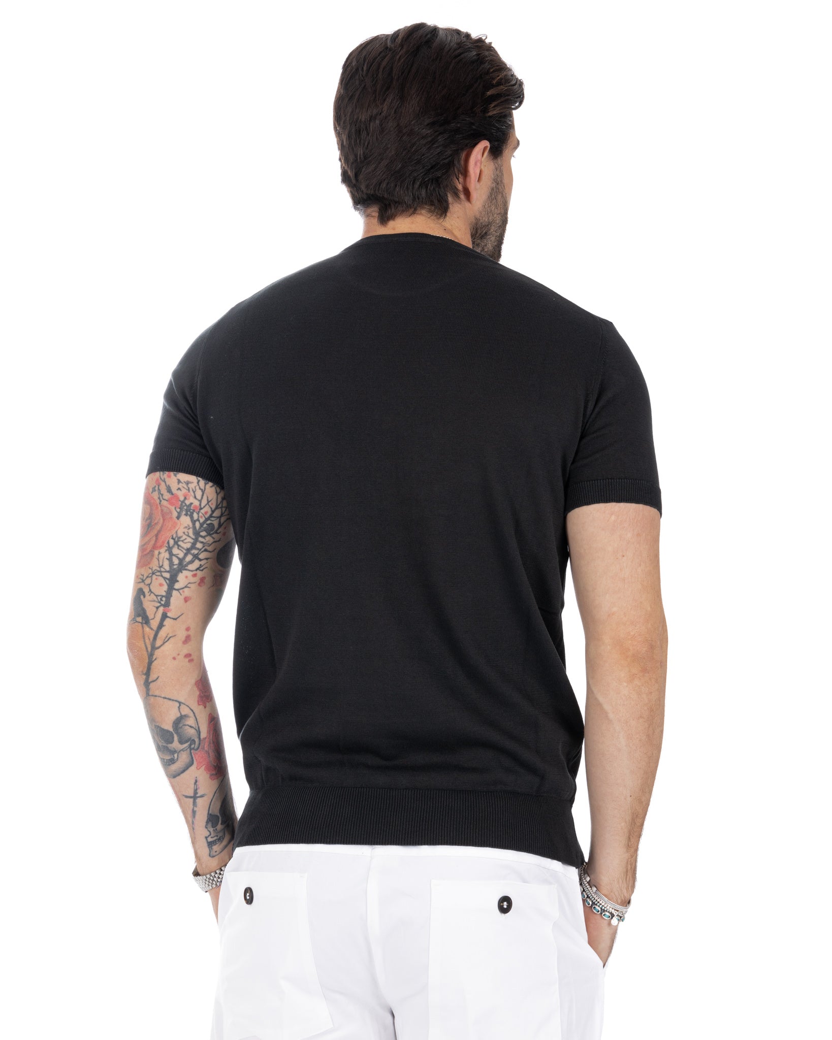 Jannik - t-shirt en maille noir