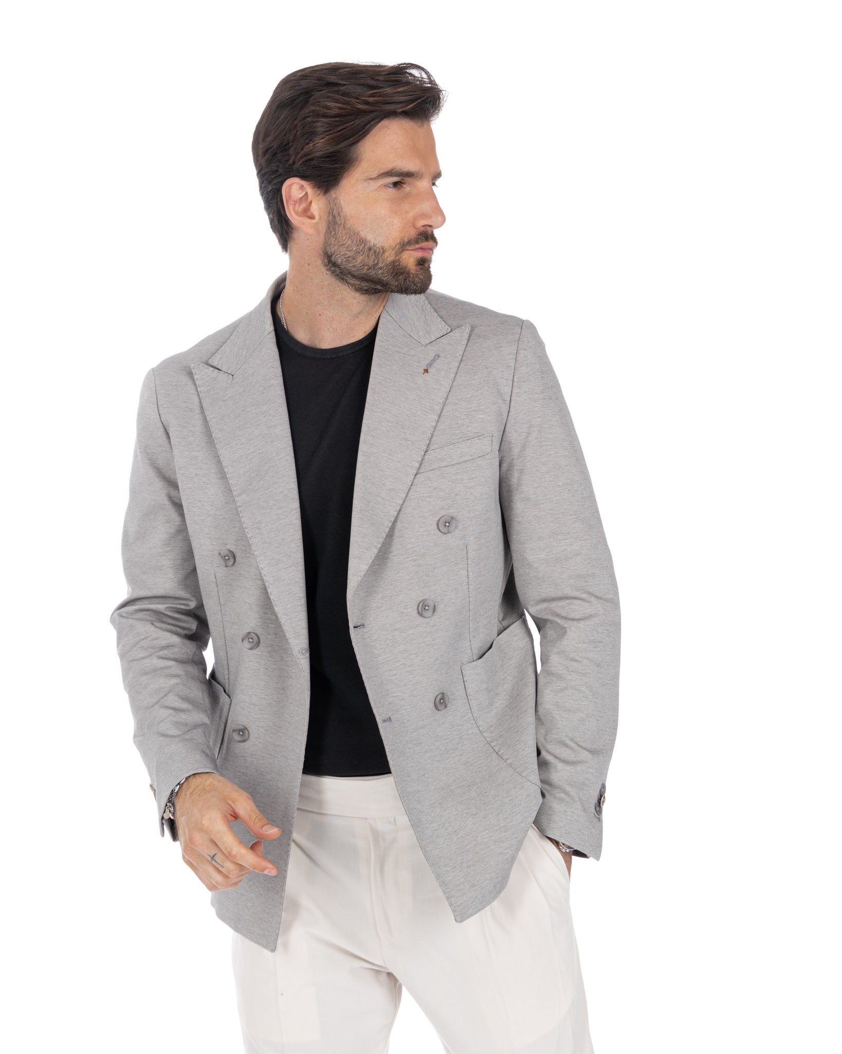 Ostuni - gray double-breasted jacket