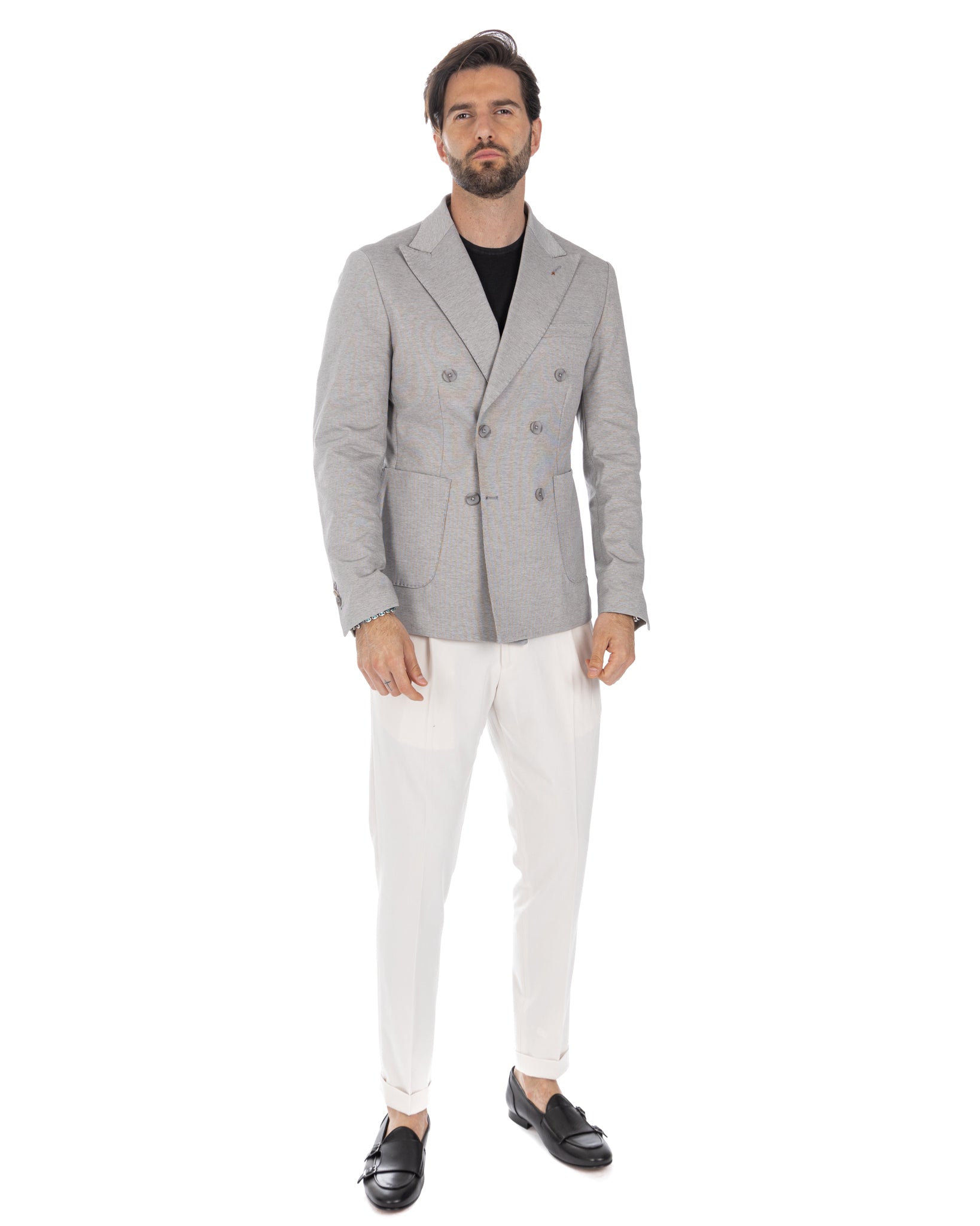 Ostuni - gray double-breasted jacket