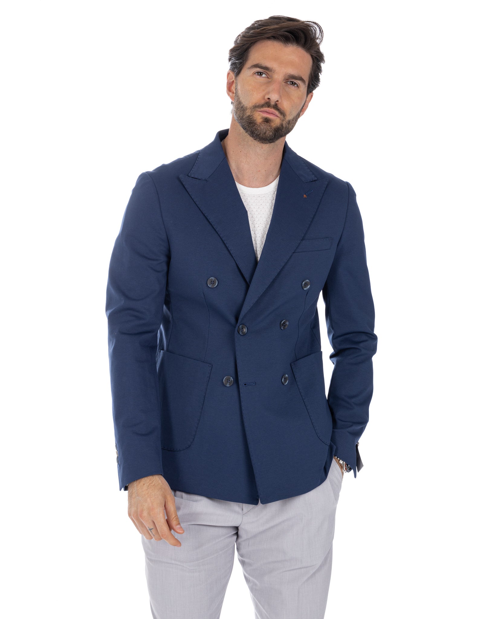 Ostuni - blue double-breasted jacket