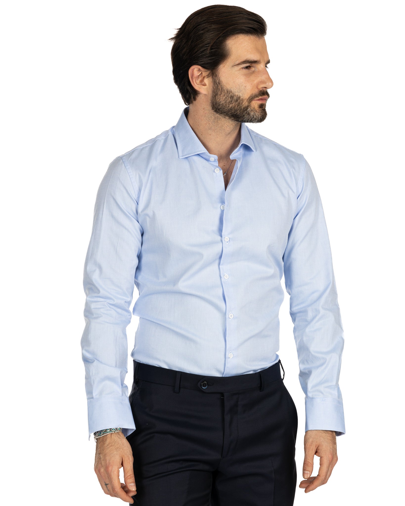 Shirt - slim fit light blue oxford