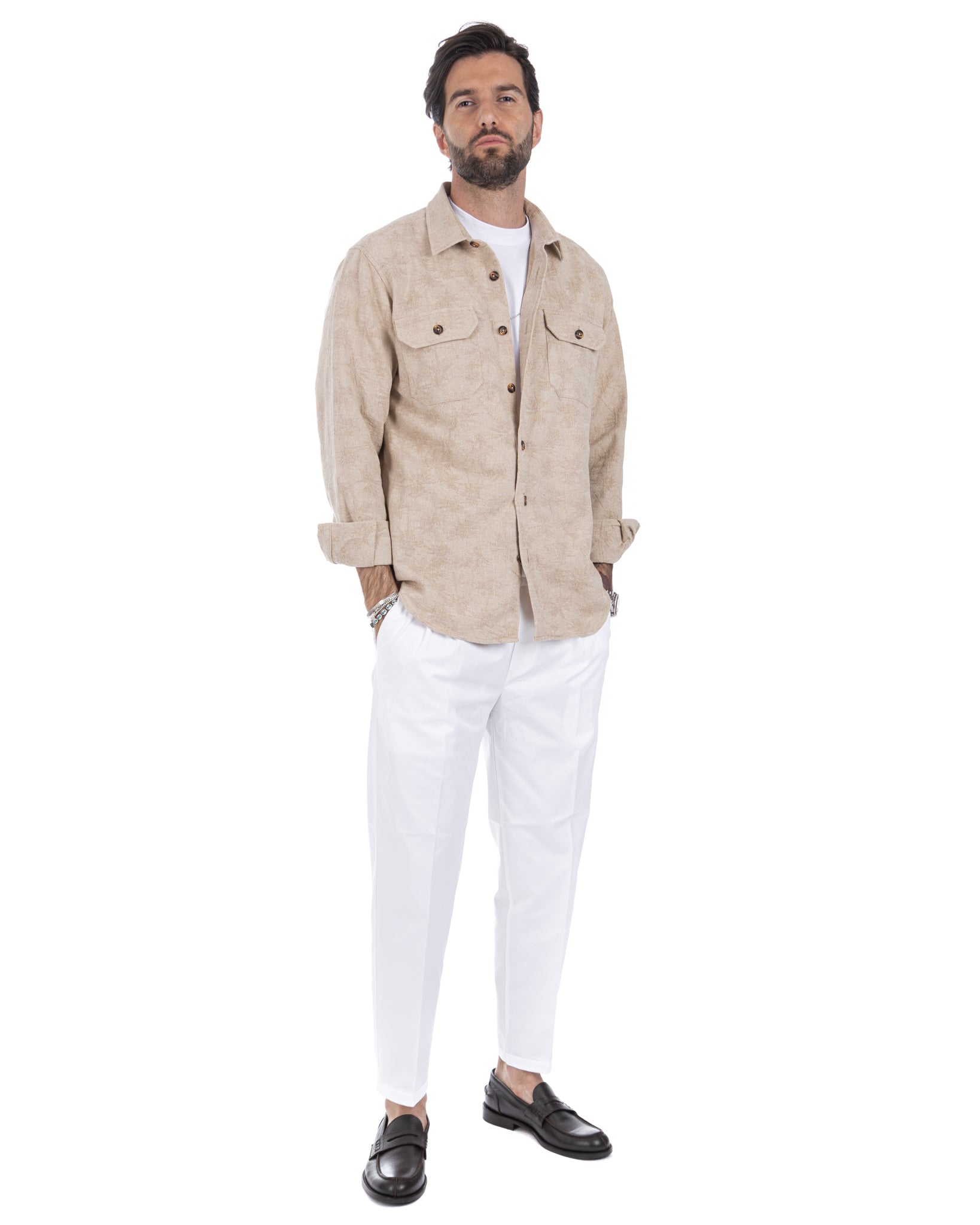 Bahama - twine shirt with relief pattern