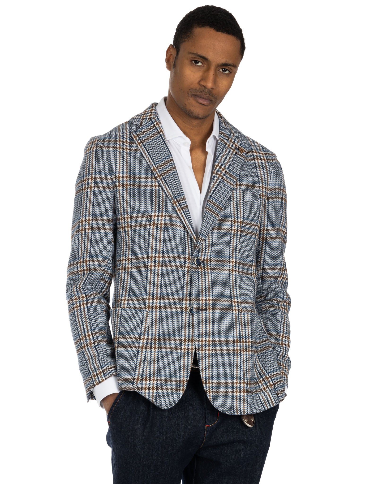 Parma - blue and brown checked jacket