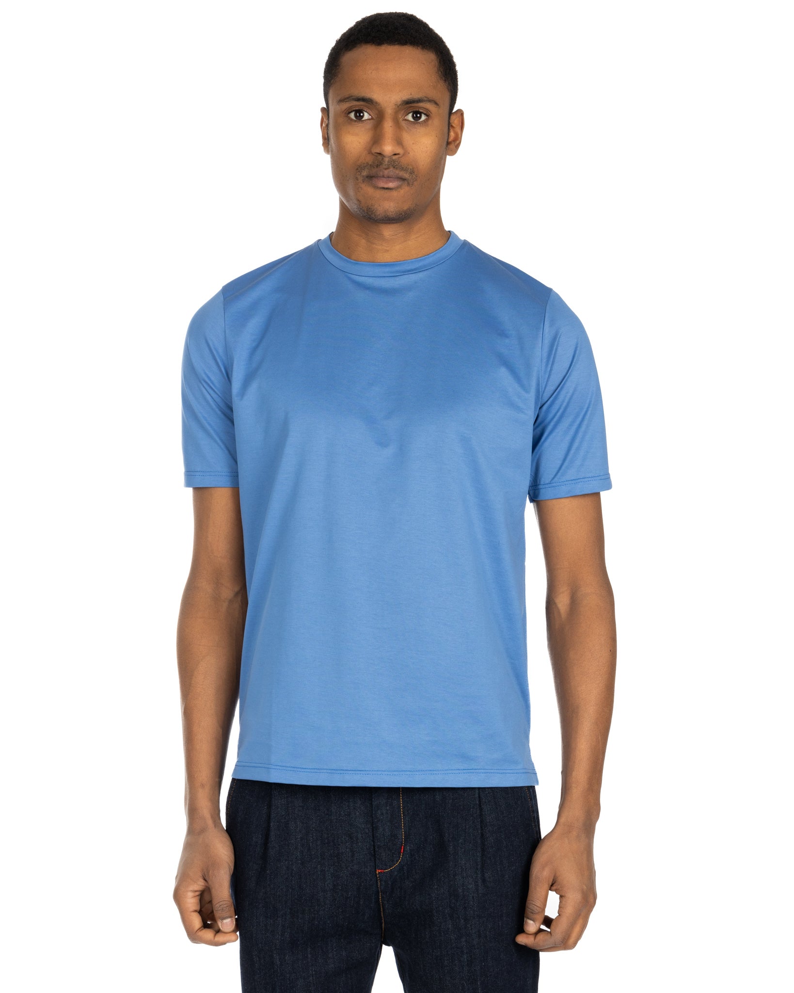 Glasgow - light blue lisle t-shirt