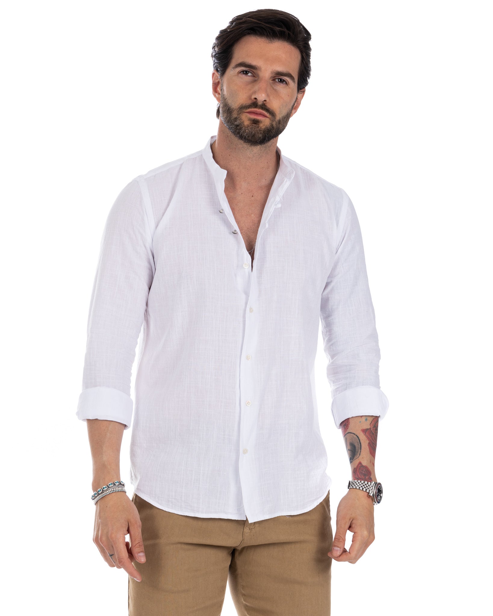 Hyeres - chemise coréenne en coton blanc