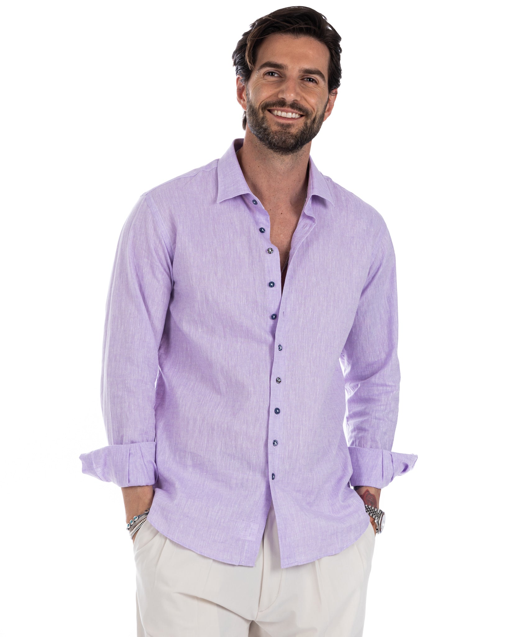 Roma Camicie Viola ROMA VIOLA Matinée - Main Image