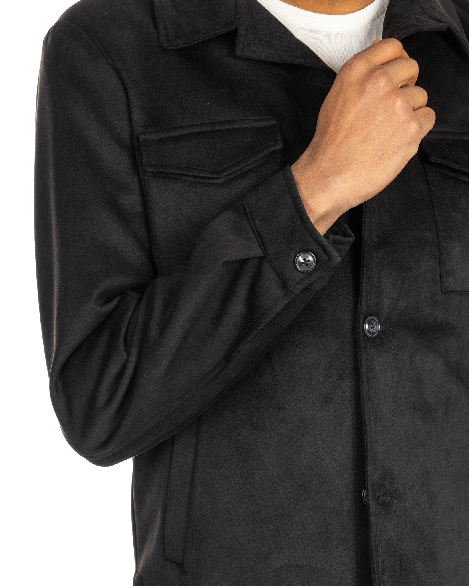 Meridion - veste en daim noir