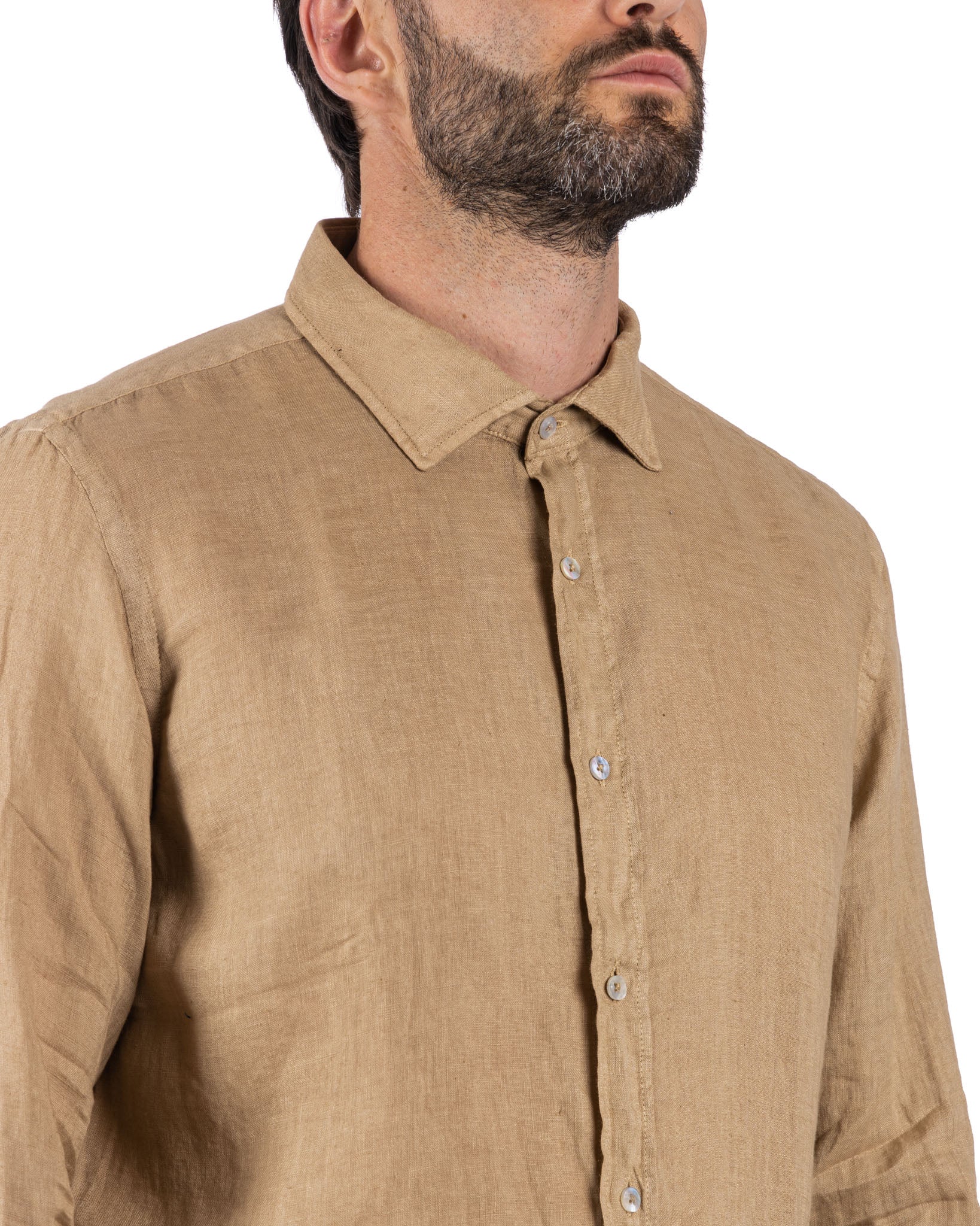 Montecarlo - camicia in puro lino beige
