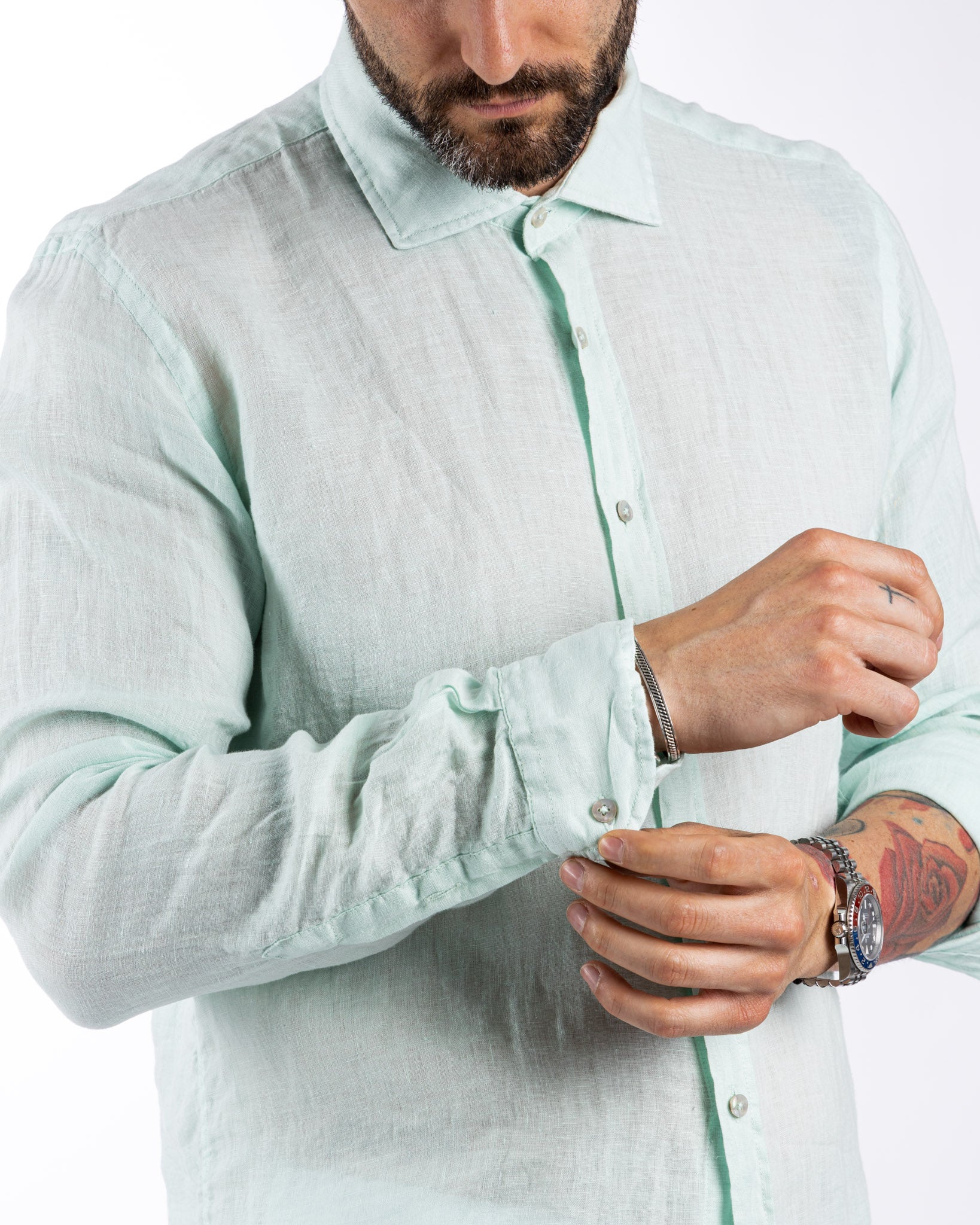 Montecarlo - teal pure linen shirt