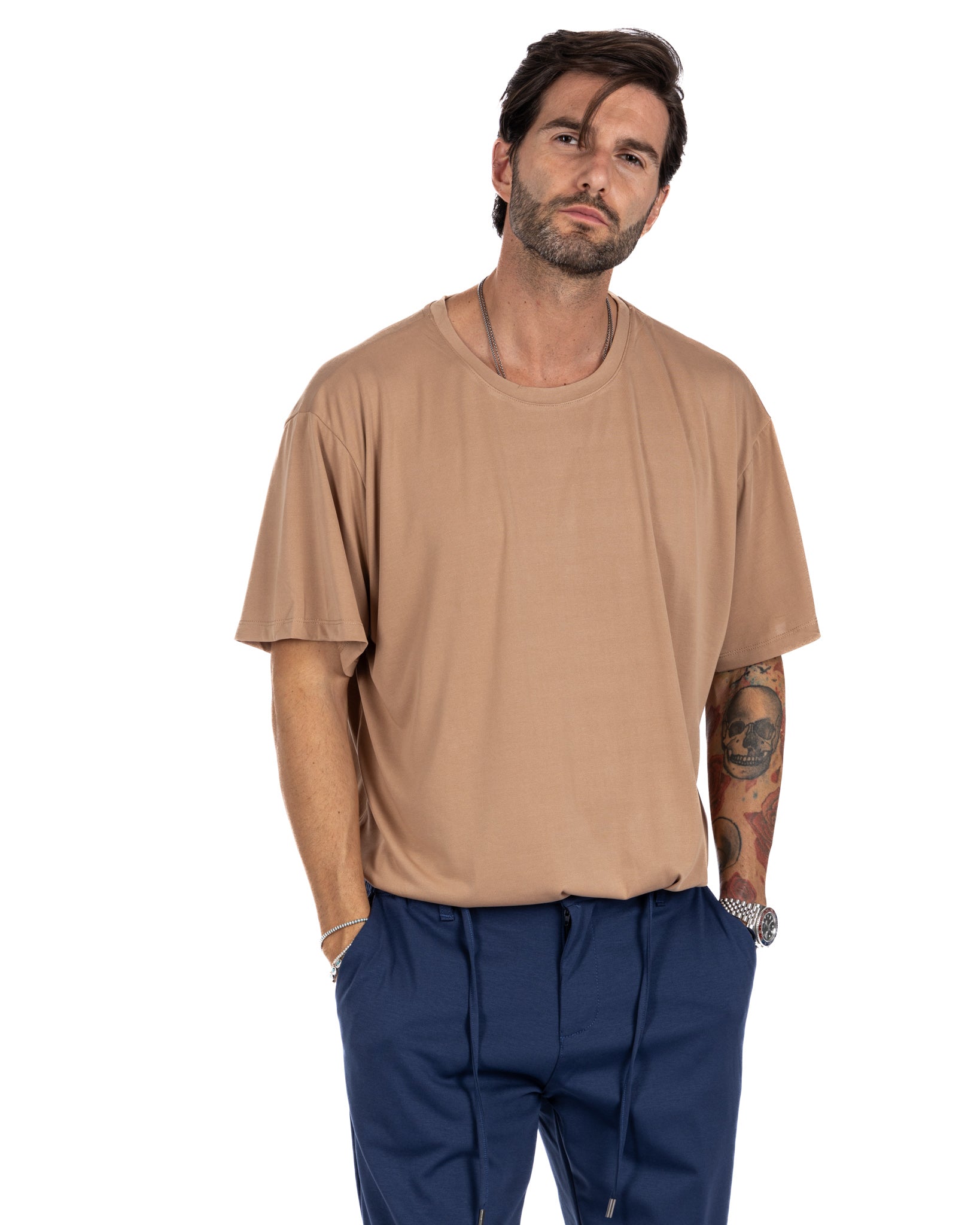 Owen - t-shirt beige oversize
