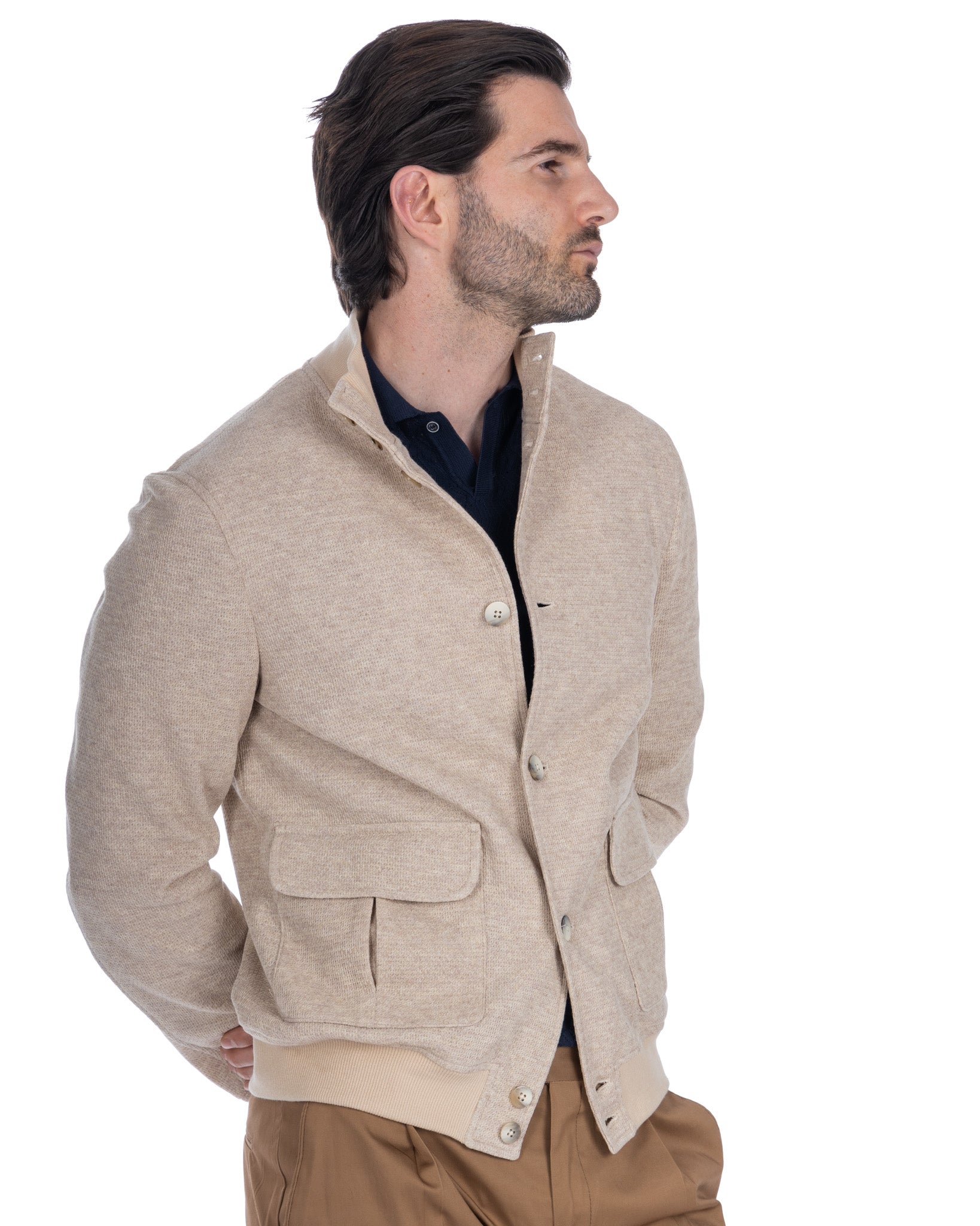 Trieste - bomber beige in cotone