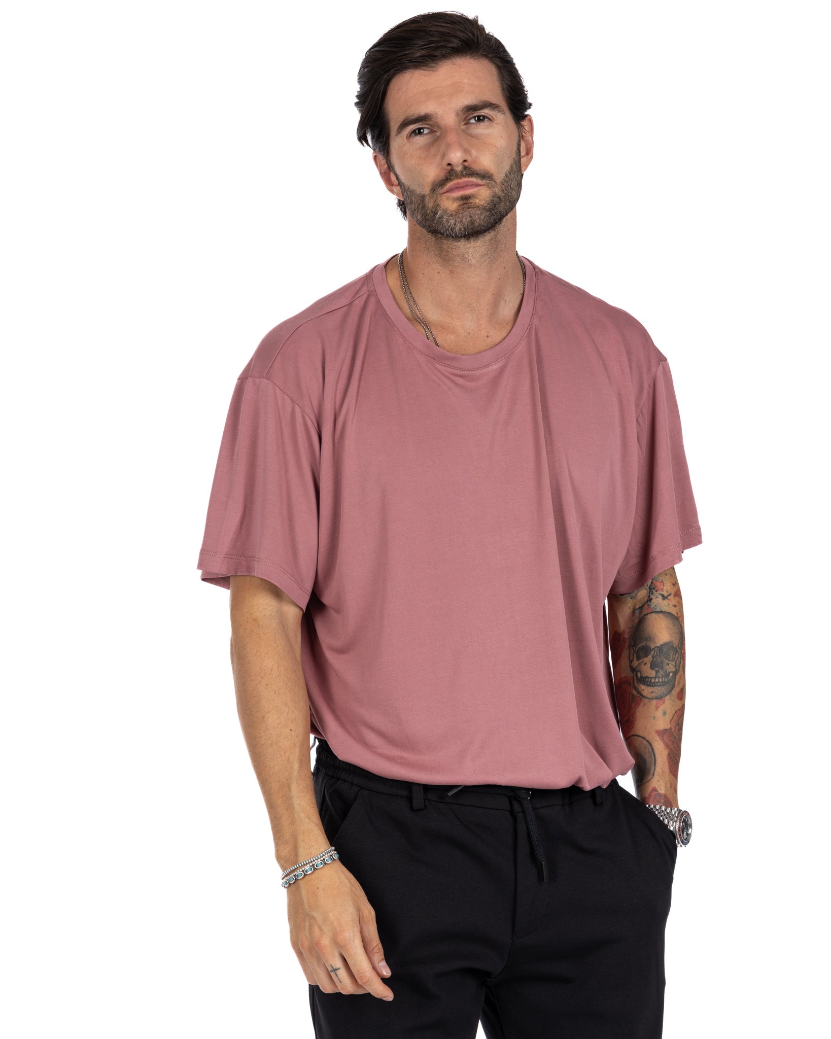 Owen - t-shirt rosa oversize