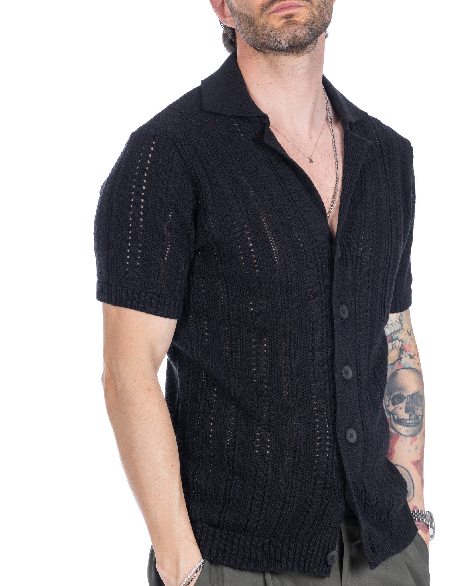 Novak - chemise en jersey noir