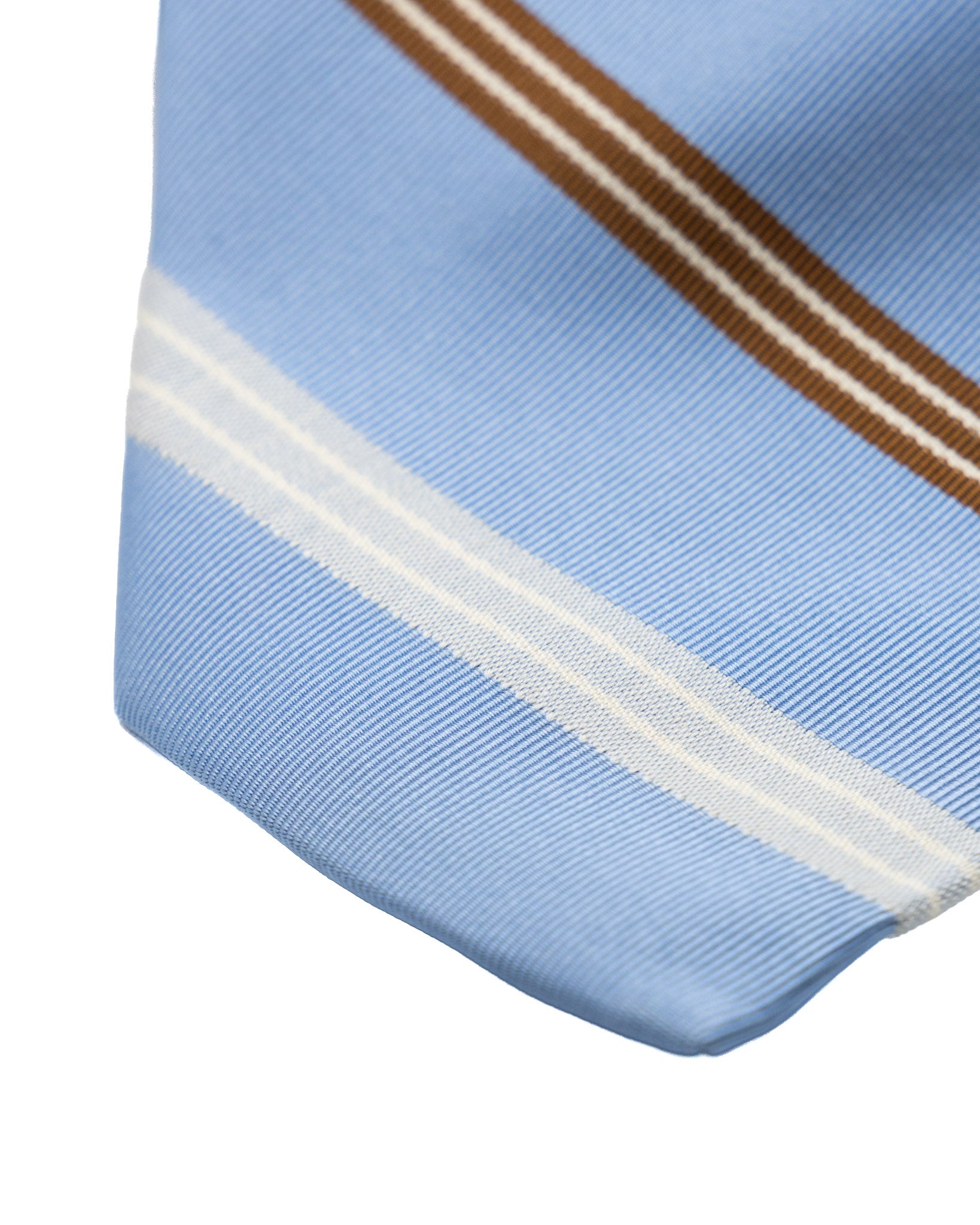 Cravate - en soie bleu clair à rayures