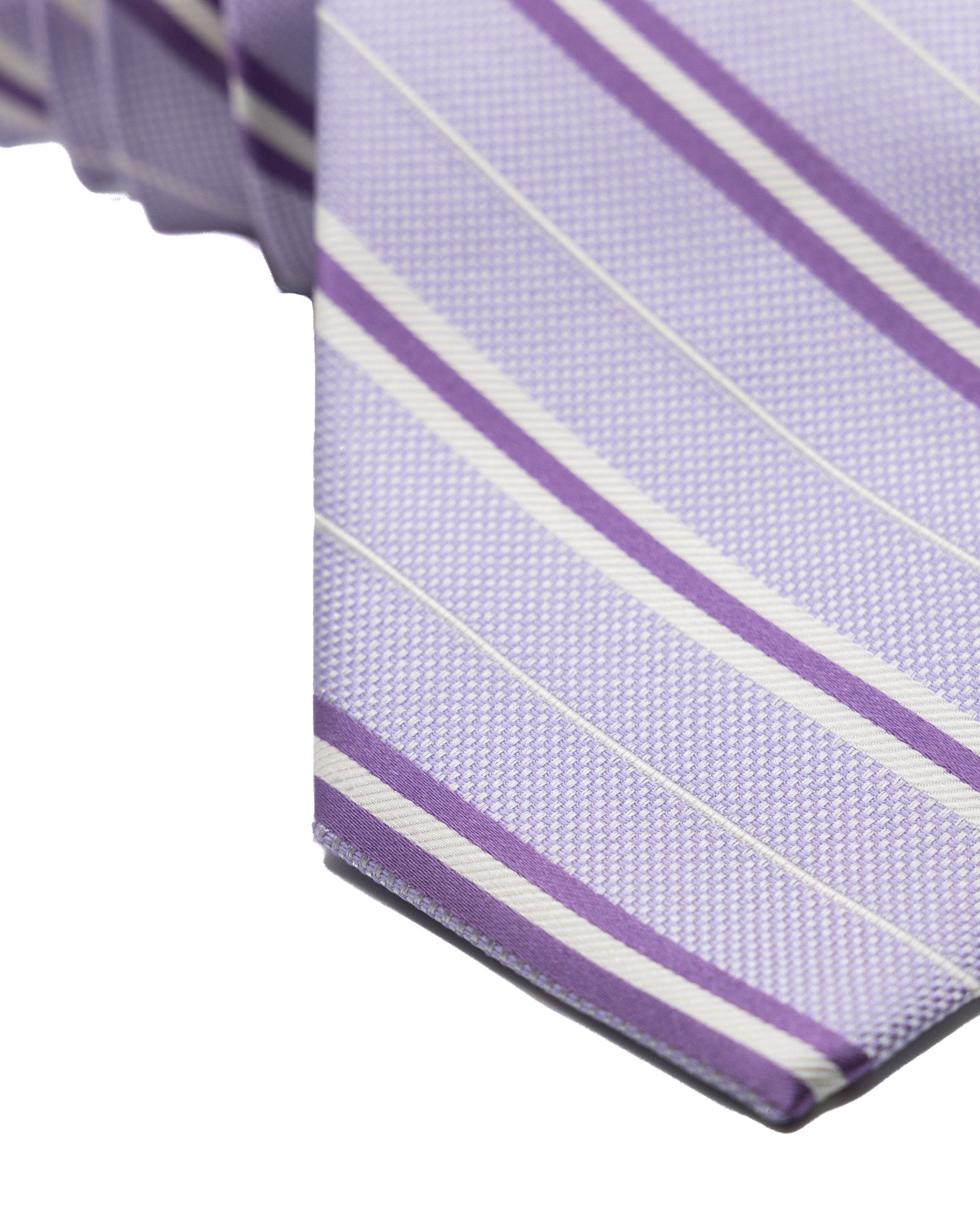 Tie - in lilac silk with stripes