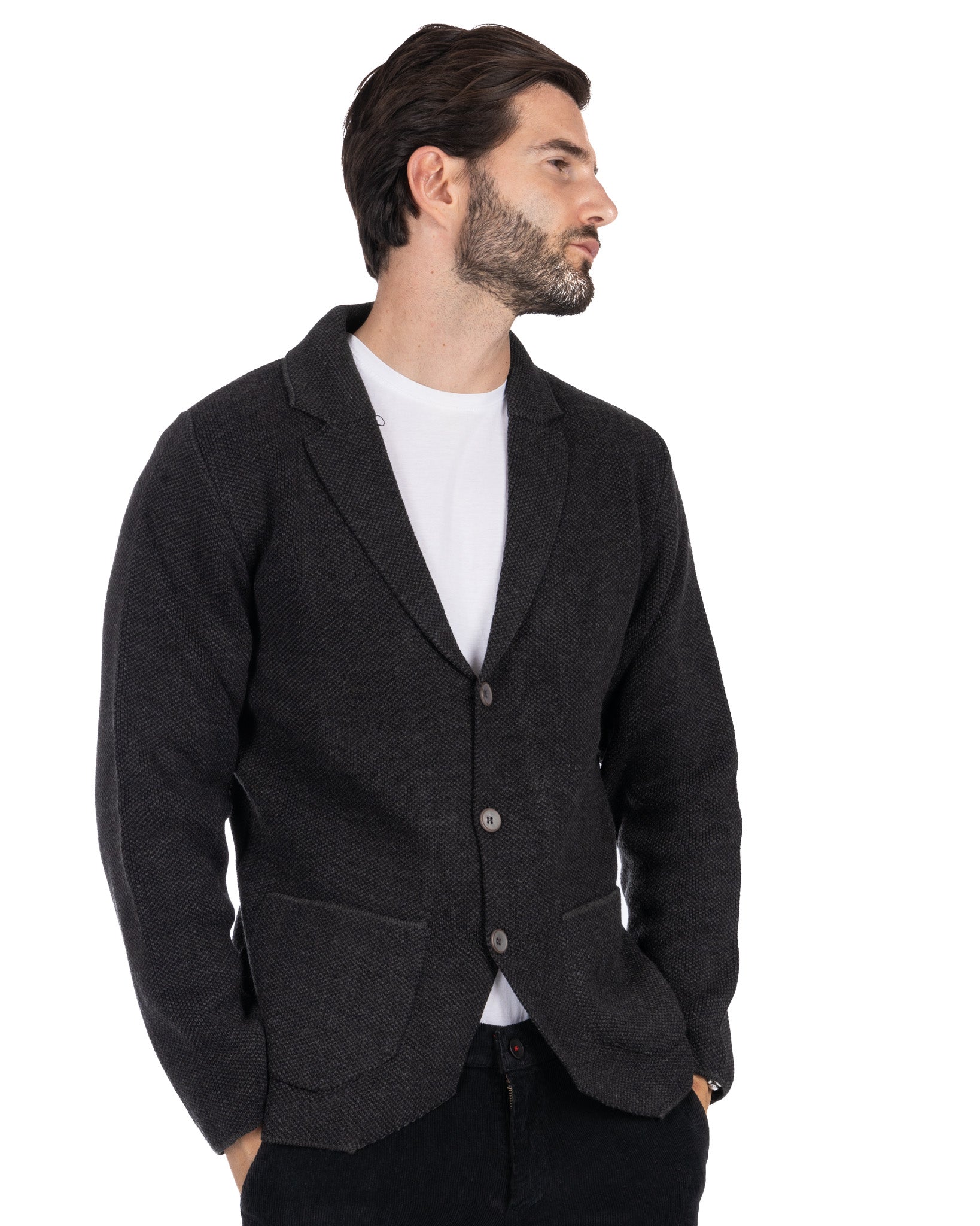 Laurent - gray knit cardigan
