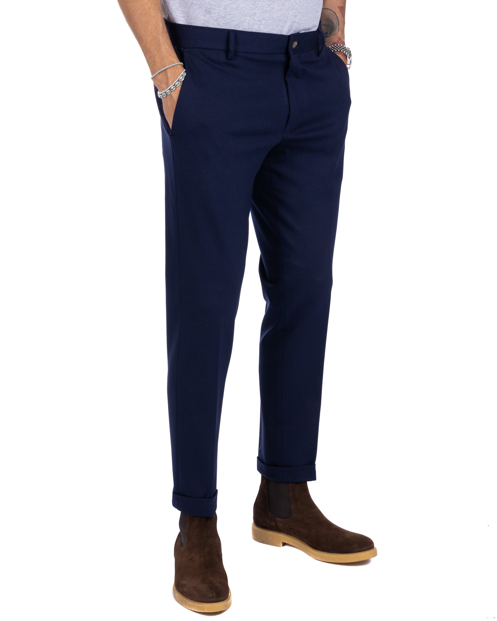 Mustang - pantalone basic blu