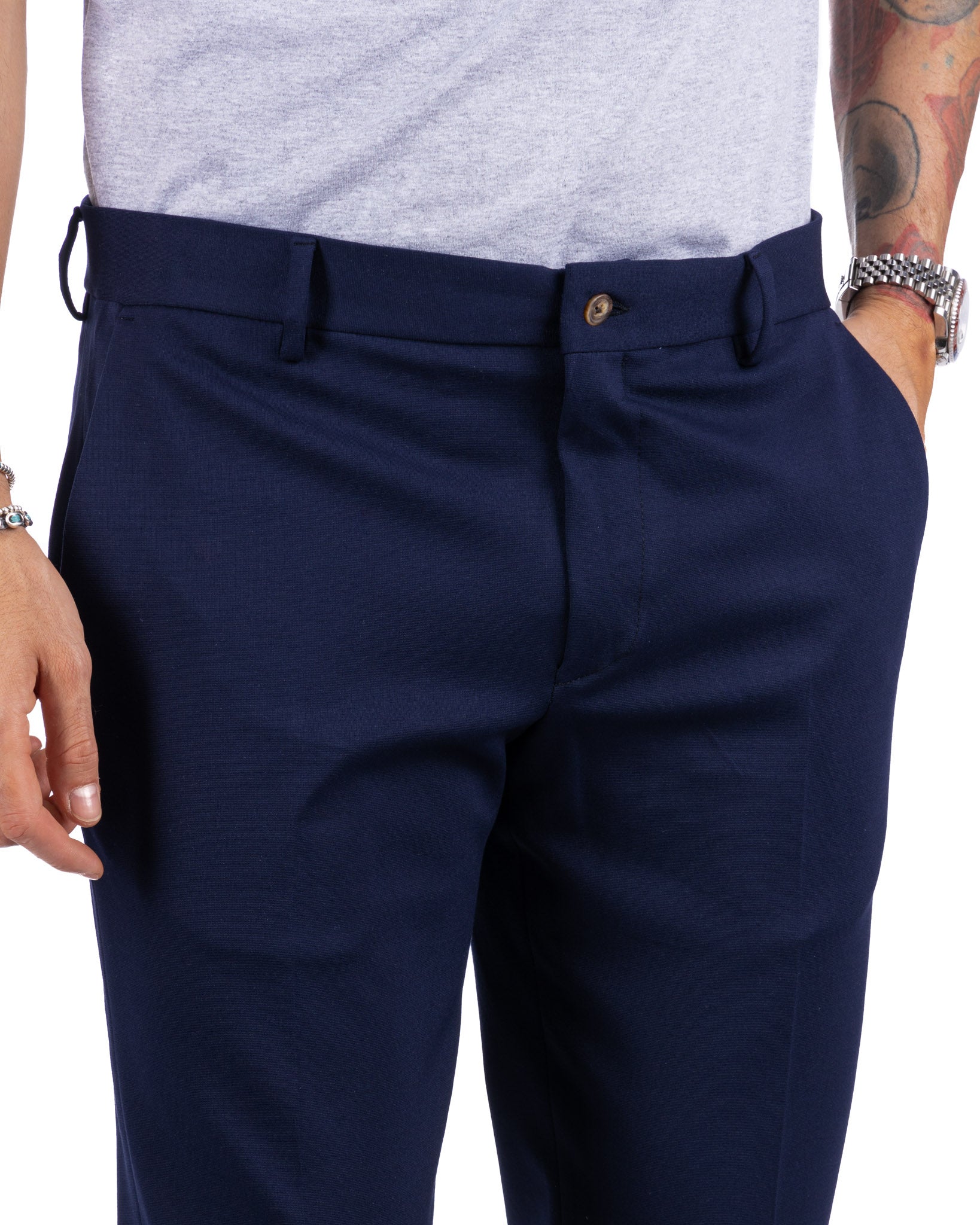 Mustang - pantalone basic blu