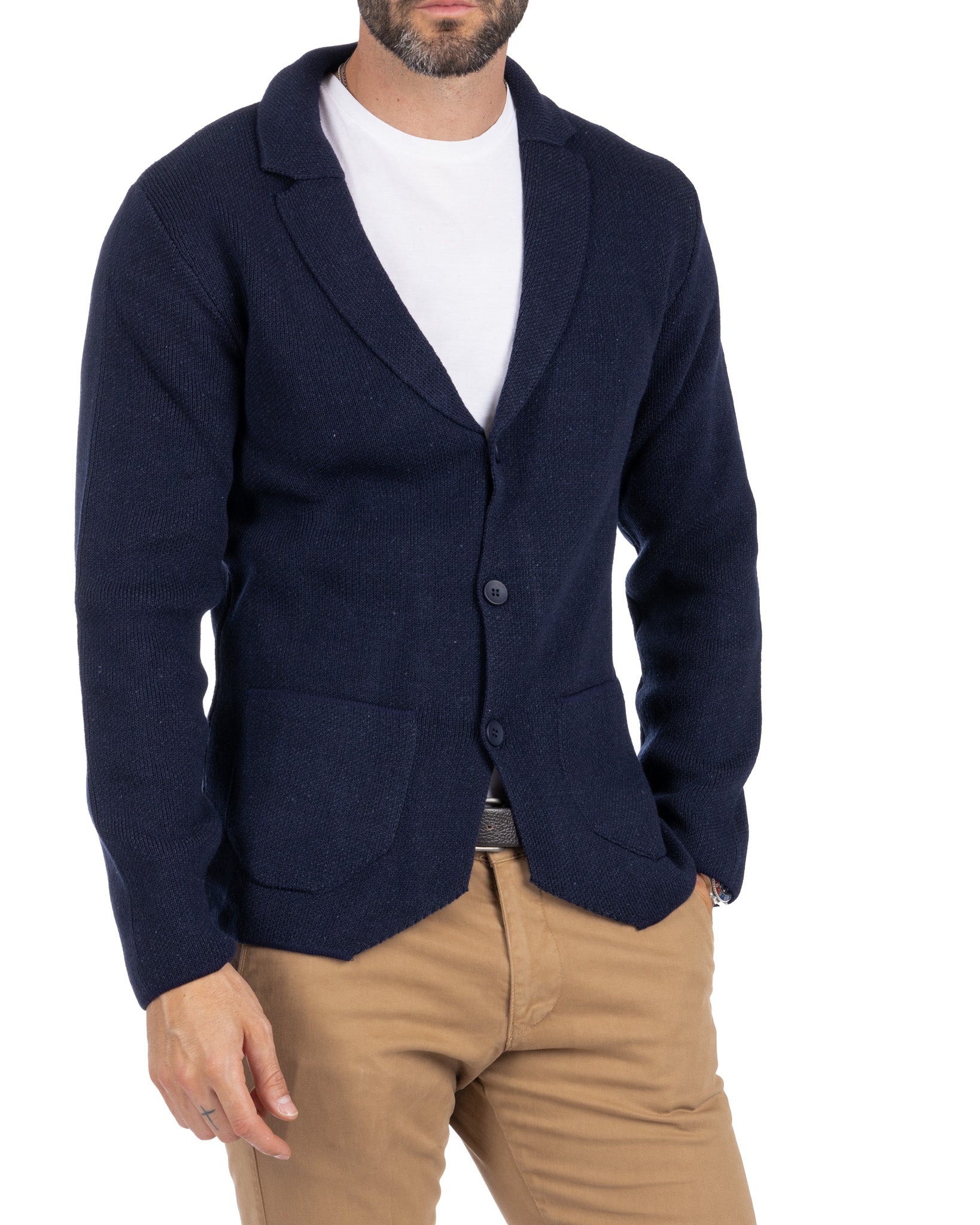 Laurent - blue knitted cardigan
