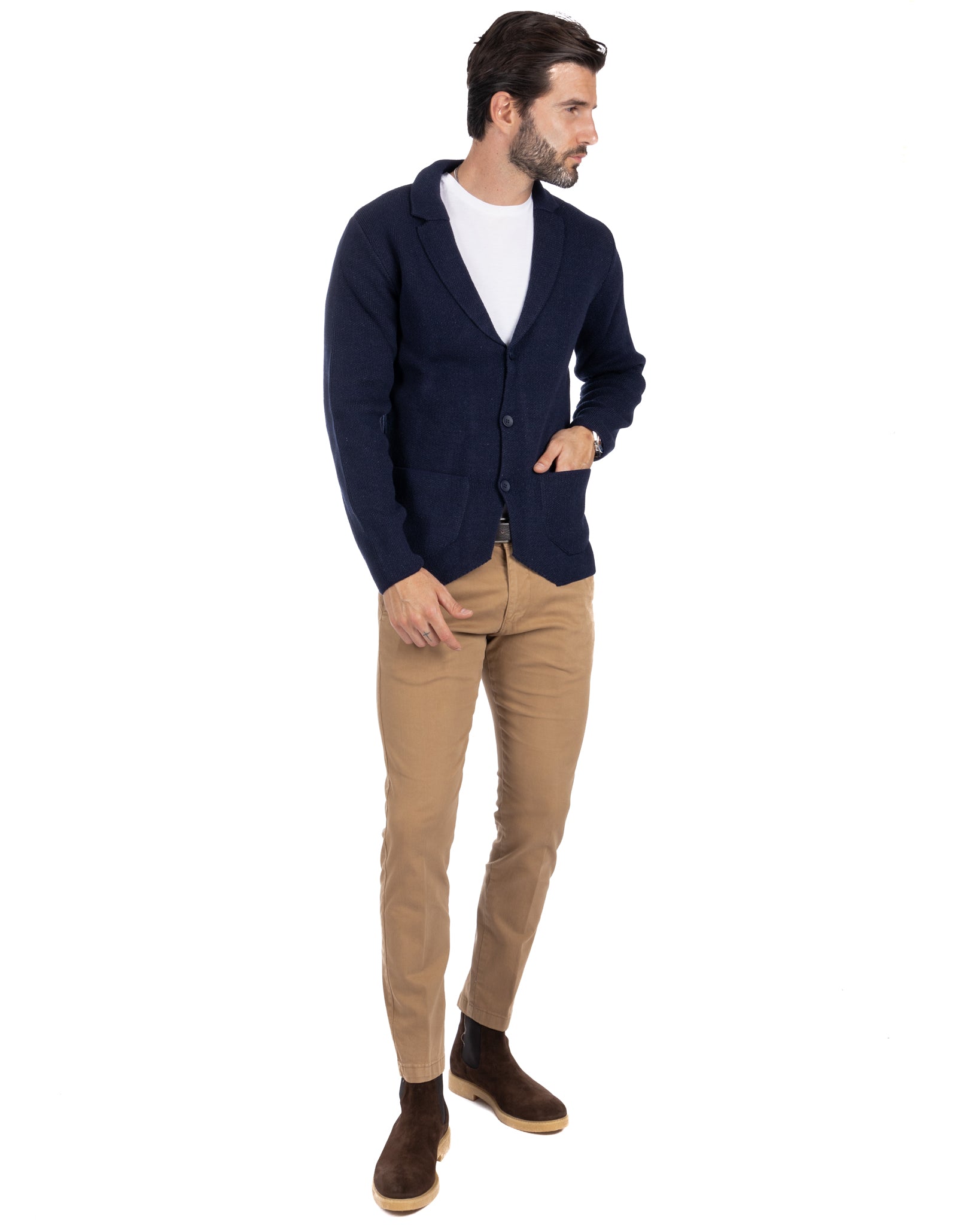 Laurent - blue knitted cardigan
