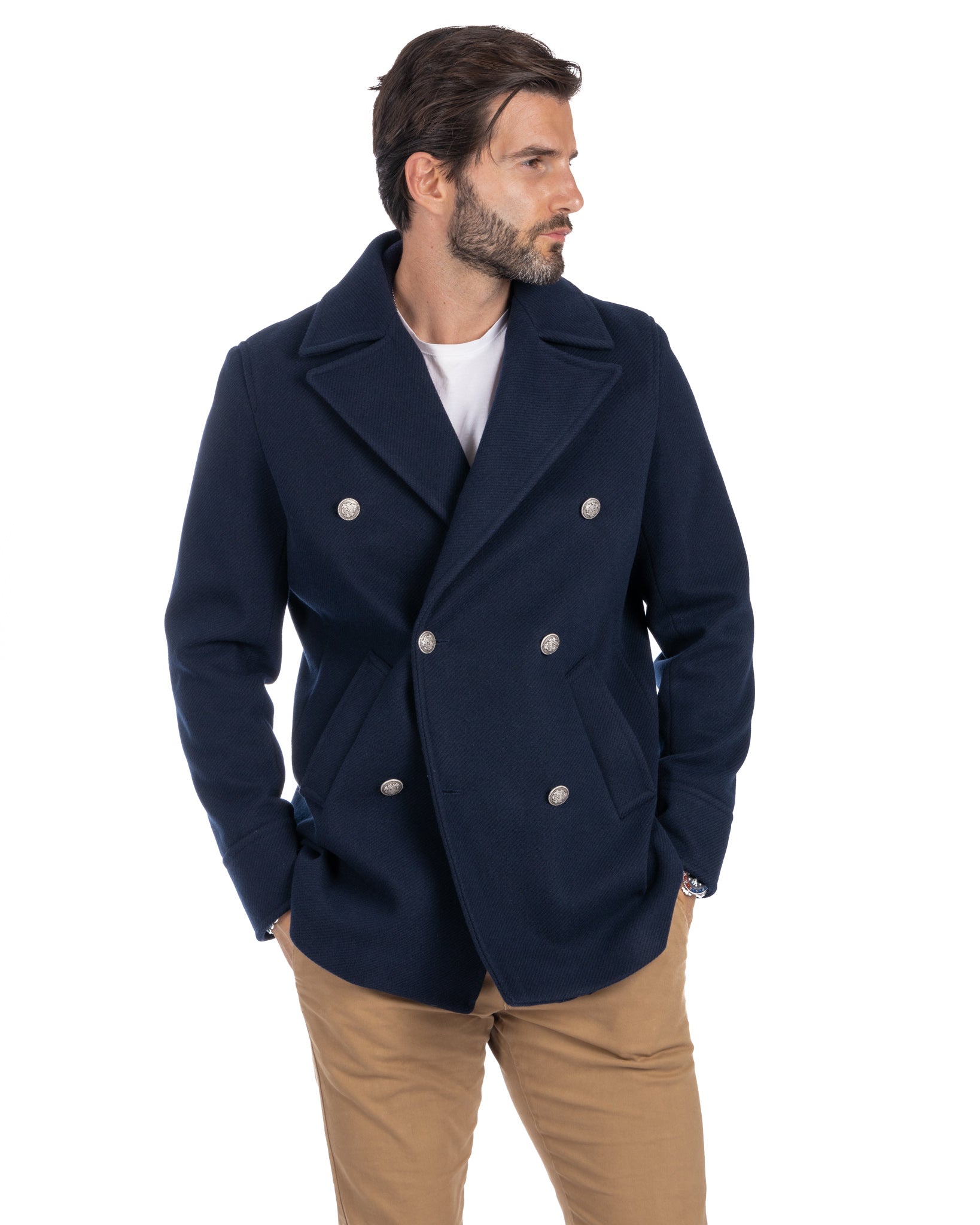 David - blue 3/4 coat