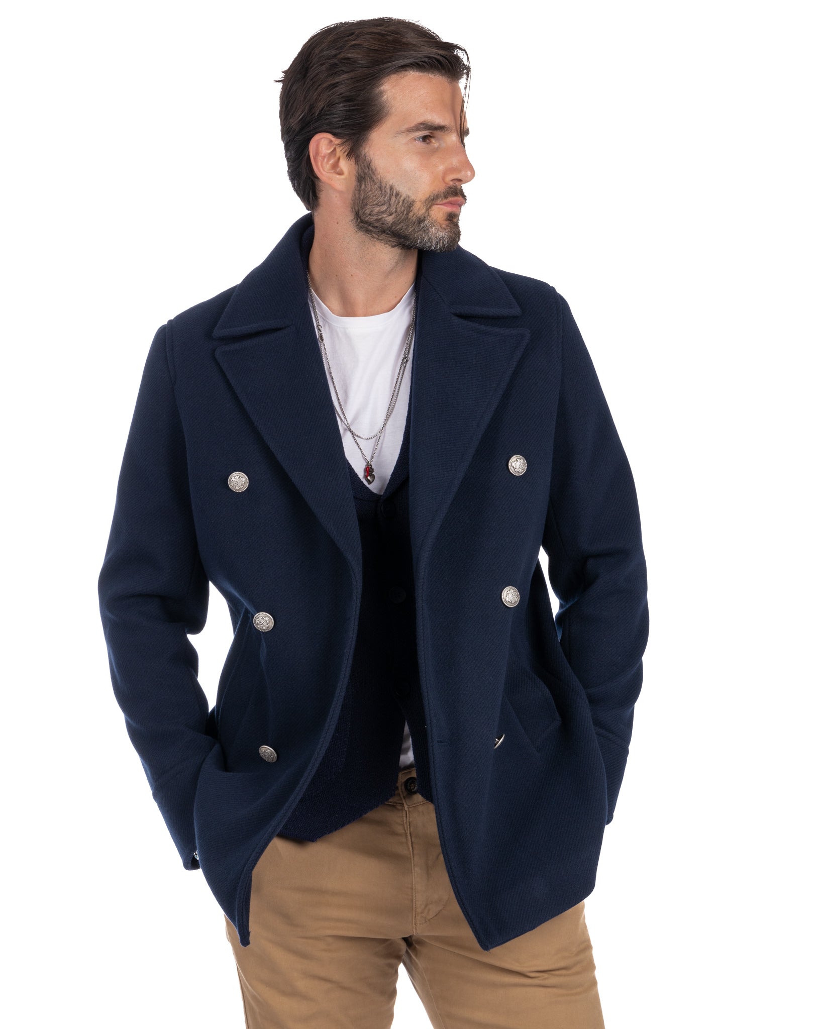 David - cappotto 3/4 blu