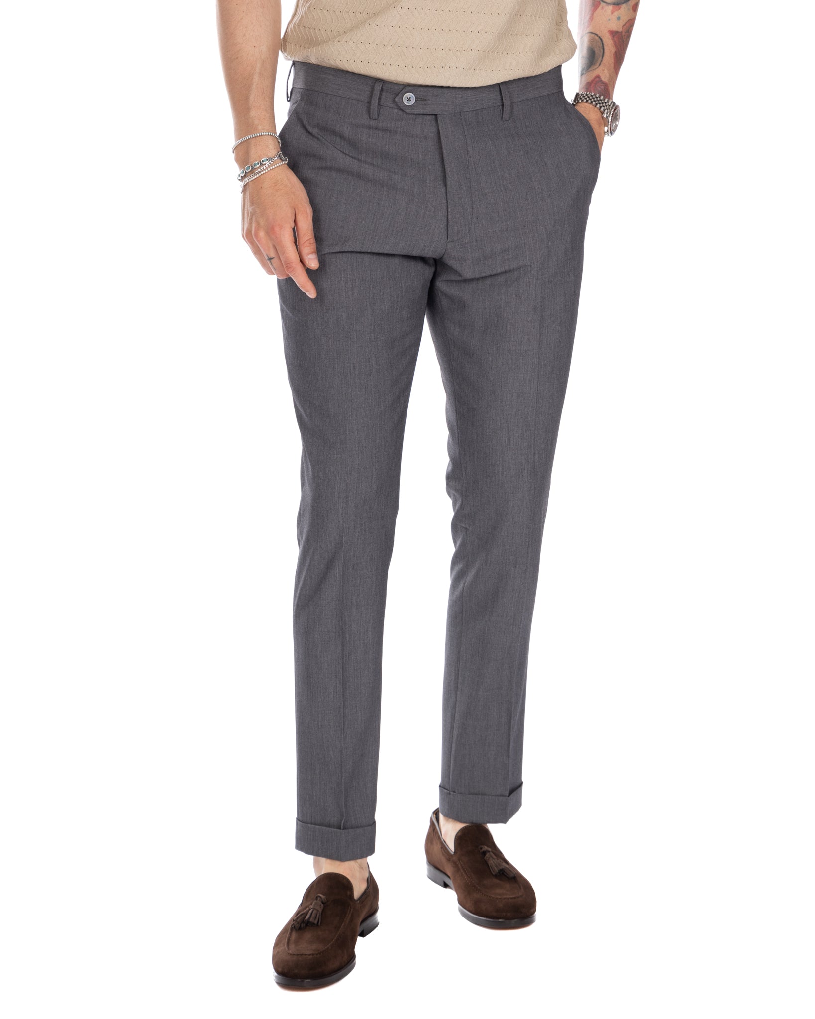 Brema - pantalone basic grigio