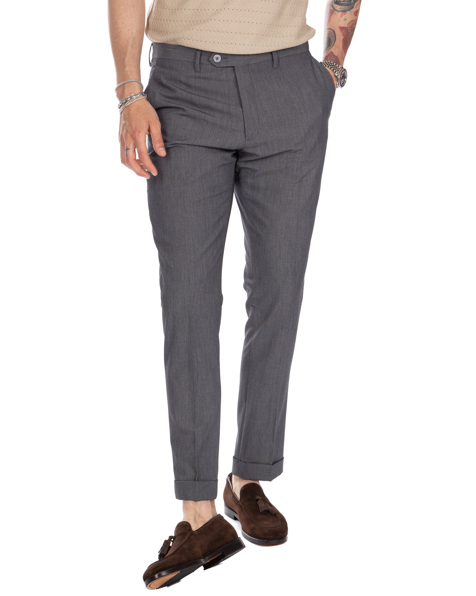 Brema - pantalone basic grigio