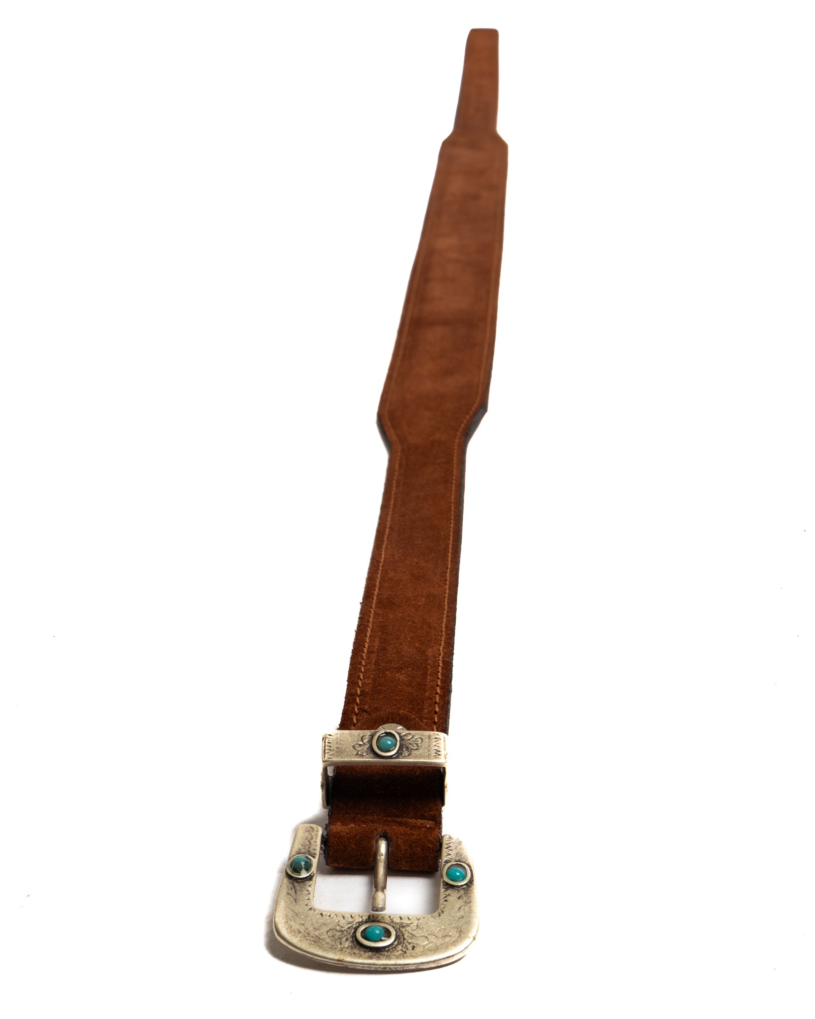 Quirico - camel jewel belt in suede