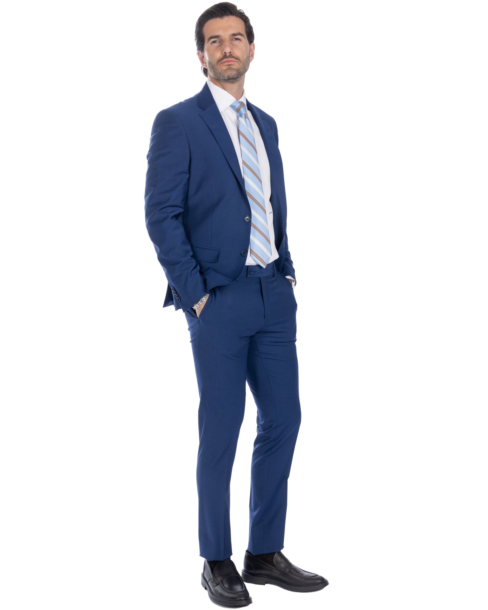 New york - cornflower blue wool single-breasted suit