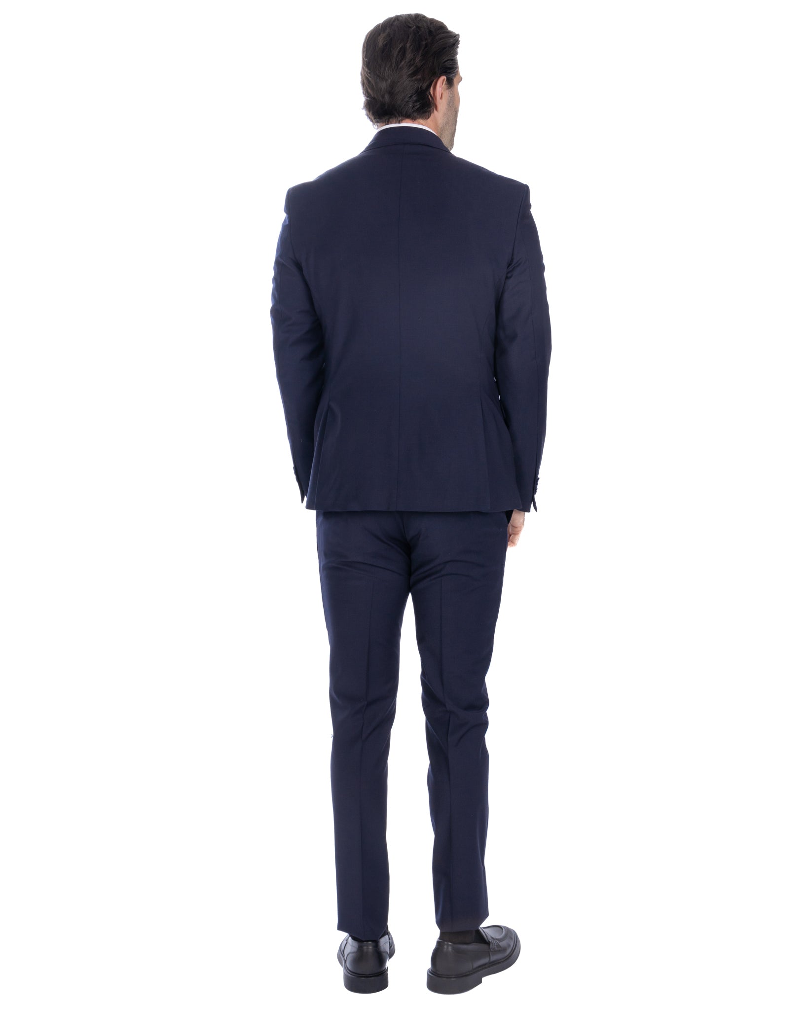 New york - blue single-breasted wool suit